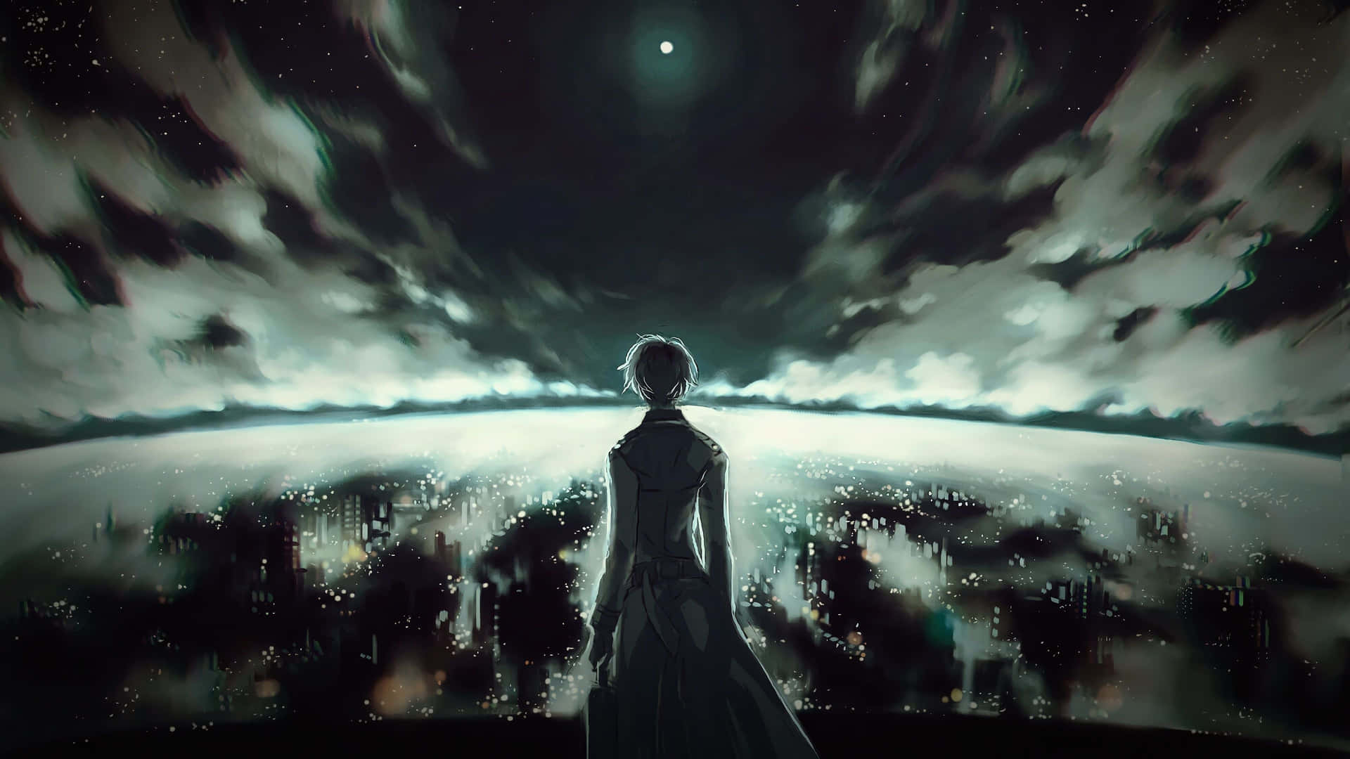 eerie dark anime landscape Wallpaper