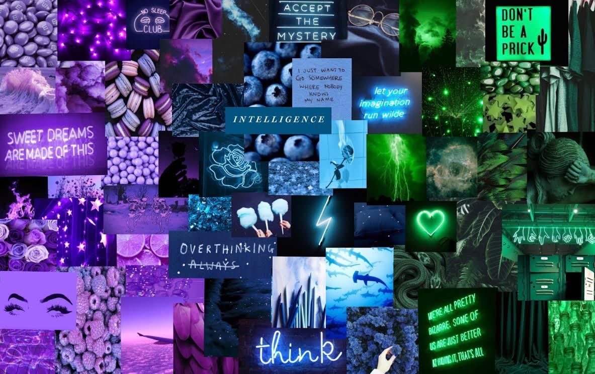 Purple Laptop Collage Wallpaper