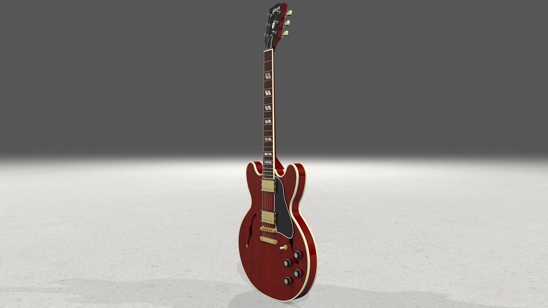 Guitar: Gibson ES Hollow Body: Red Wood