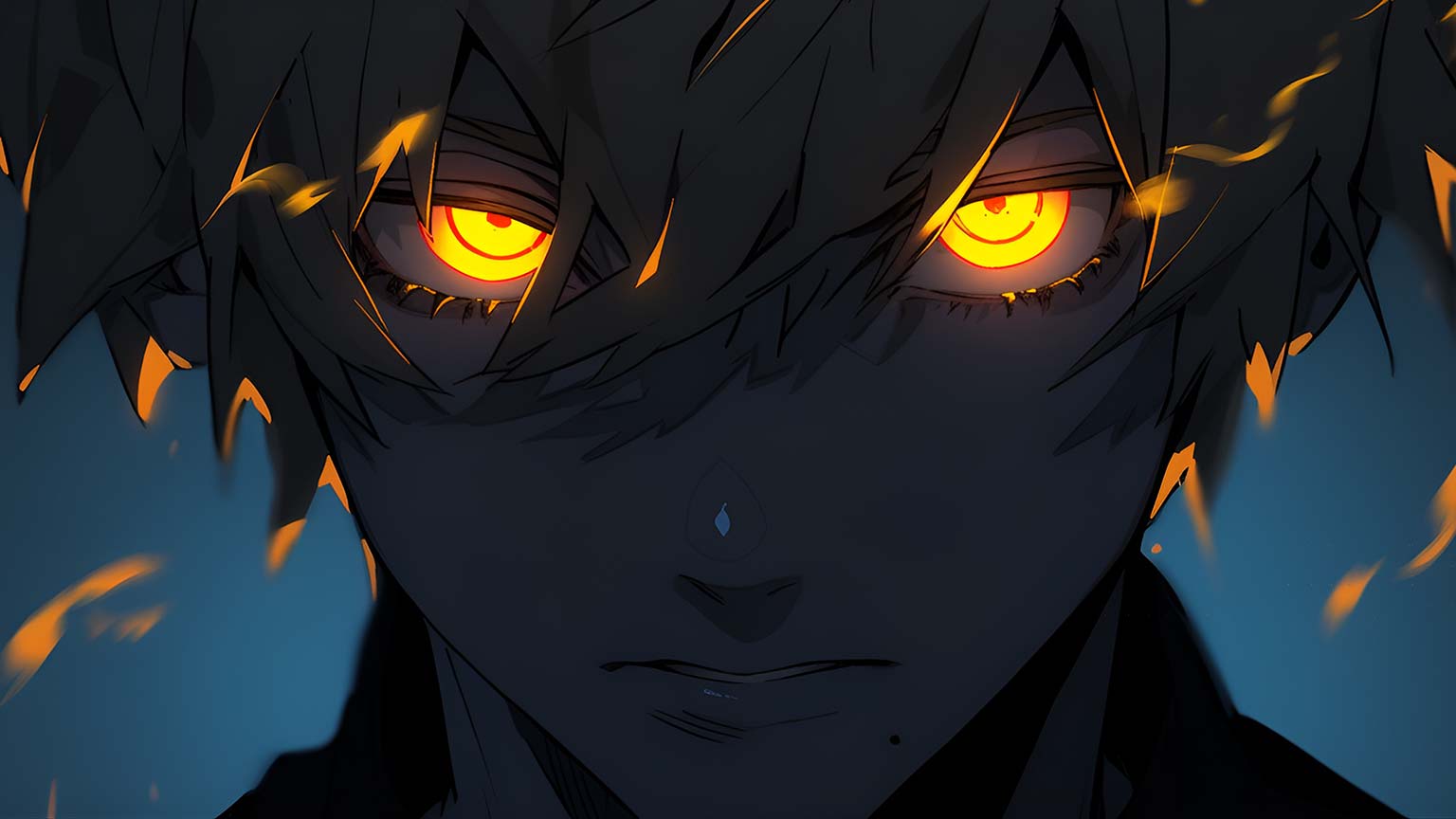 Yellow Glowing Eyes Desktop Wallpaper
