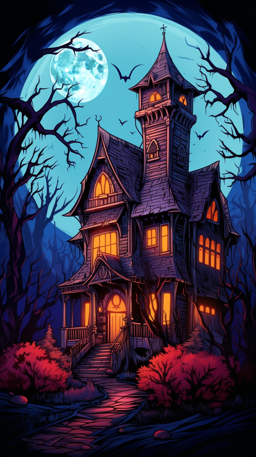 Full Moon over Haunted Mansion