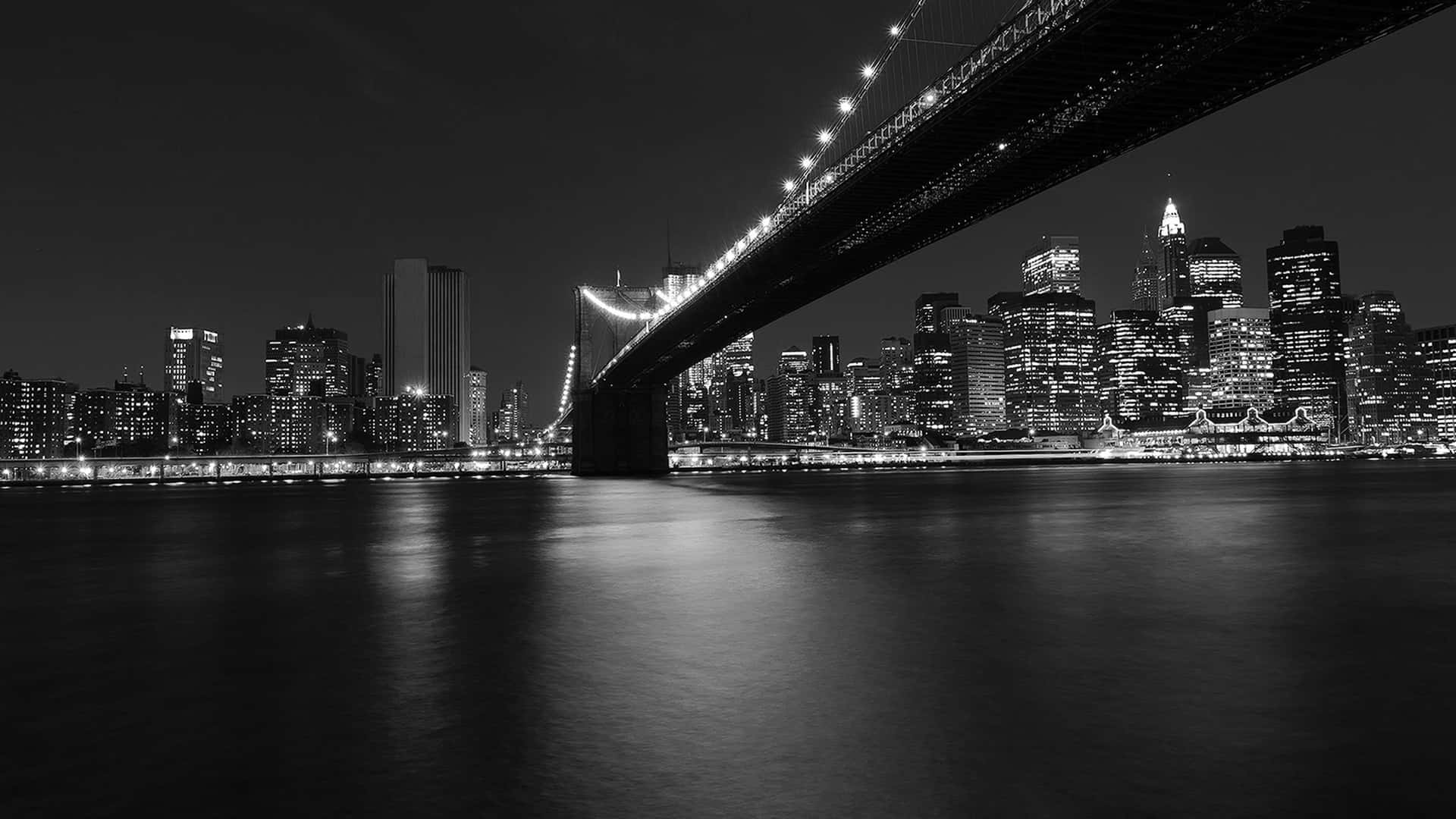 Download Black And White Bridge View Dark City 4k Wallpaper