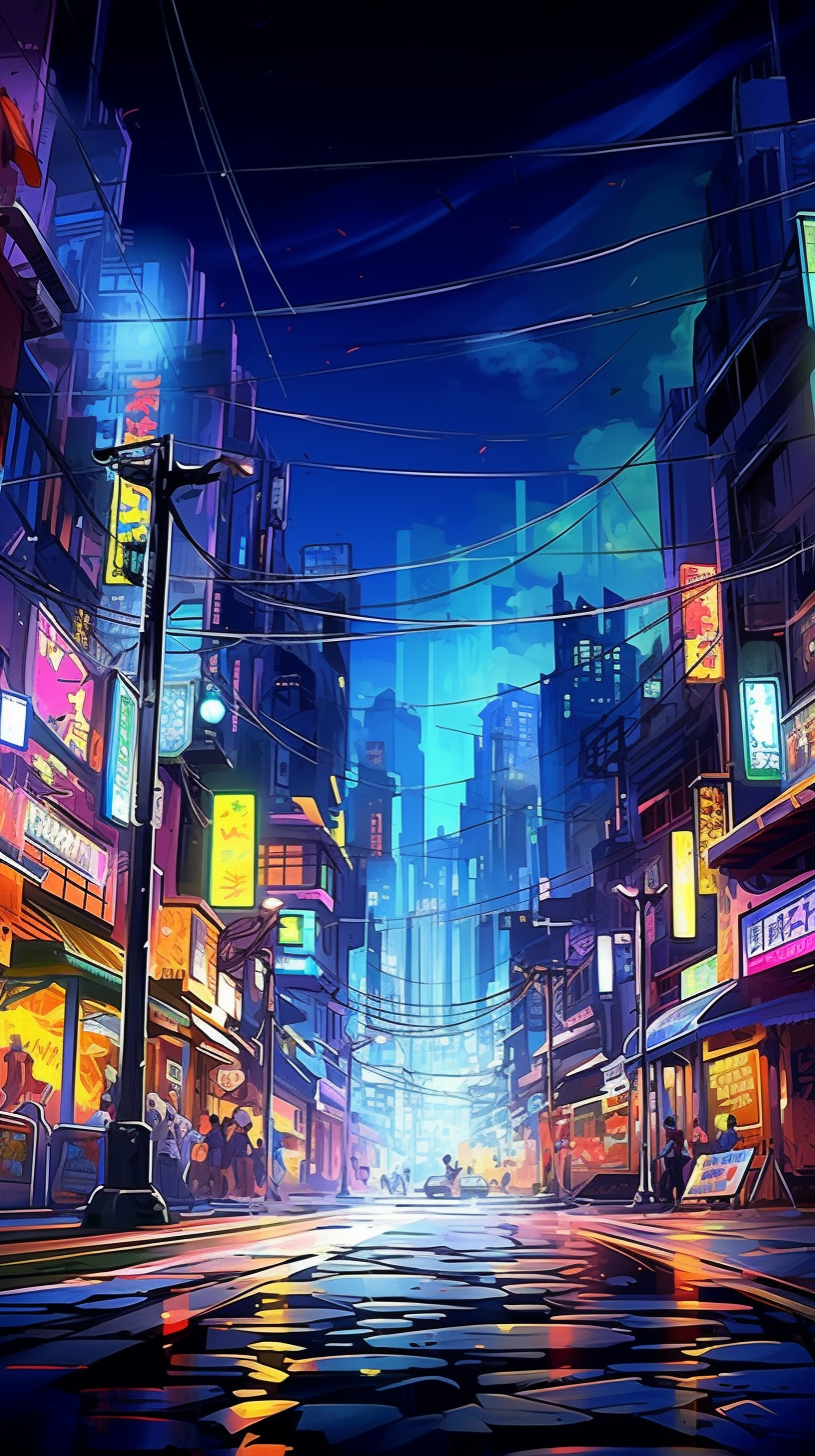 Neon Urban Nights High Rise View