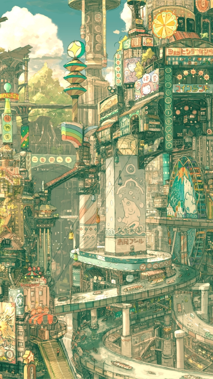 Mobile wallpaper: Anime, City, 1226963