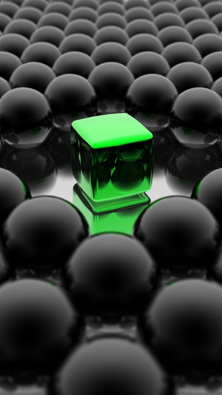 Cube Abstract Sphere Phone Wallpaper