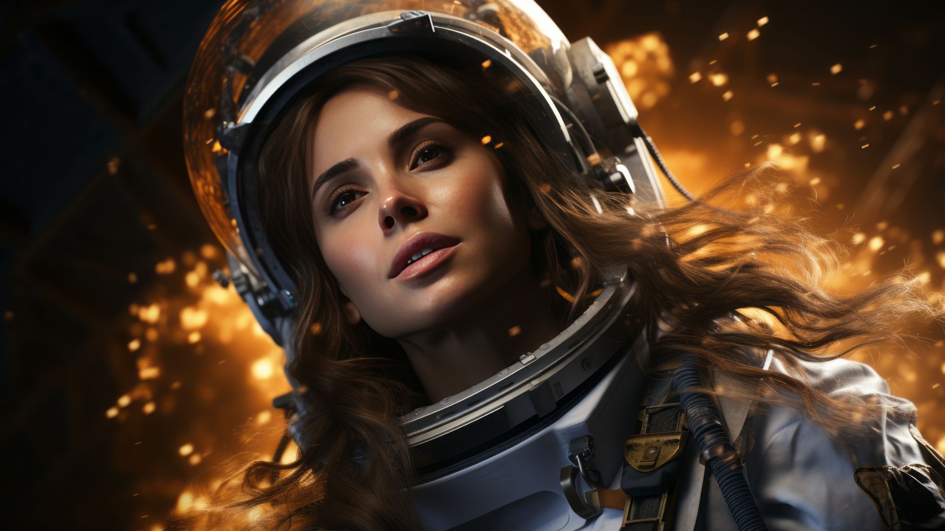 Wallpaper girl, space, user avatar, 4k