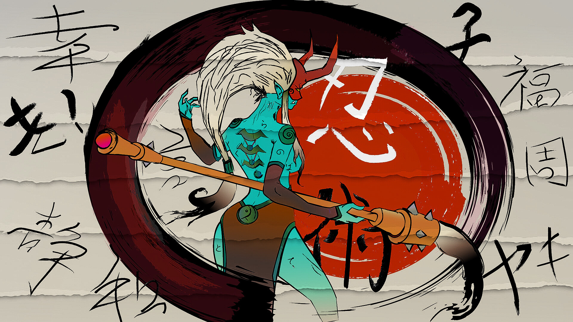 grimstroke (girl) vector, wallpaper hd