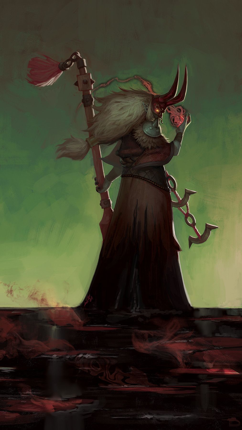 Dota 2 wallpaper, Oni art