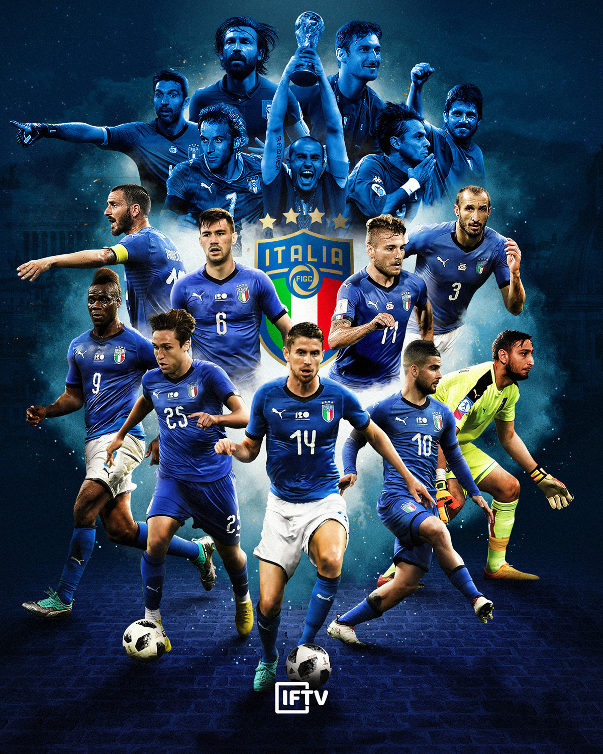 Azzurri & Serie A 2018 2019 Posters