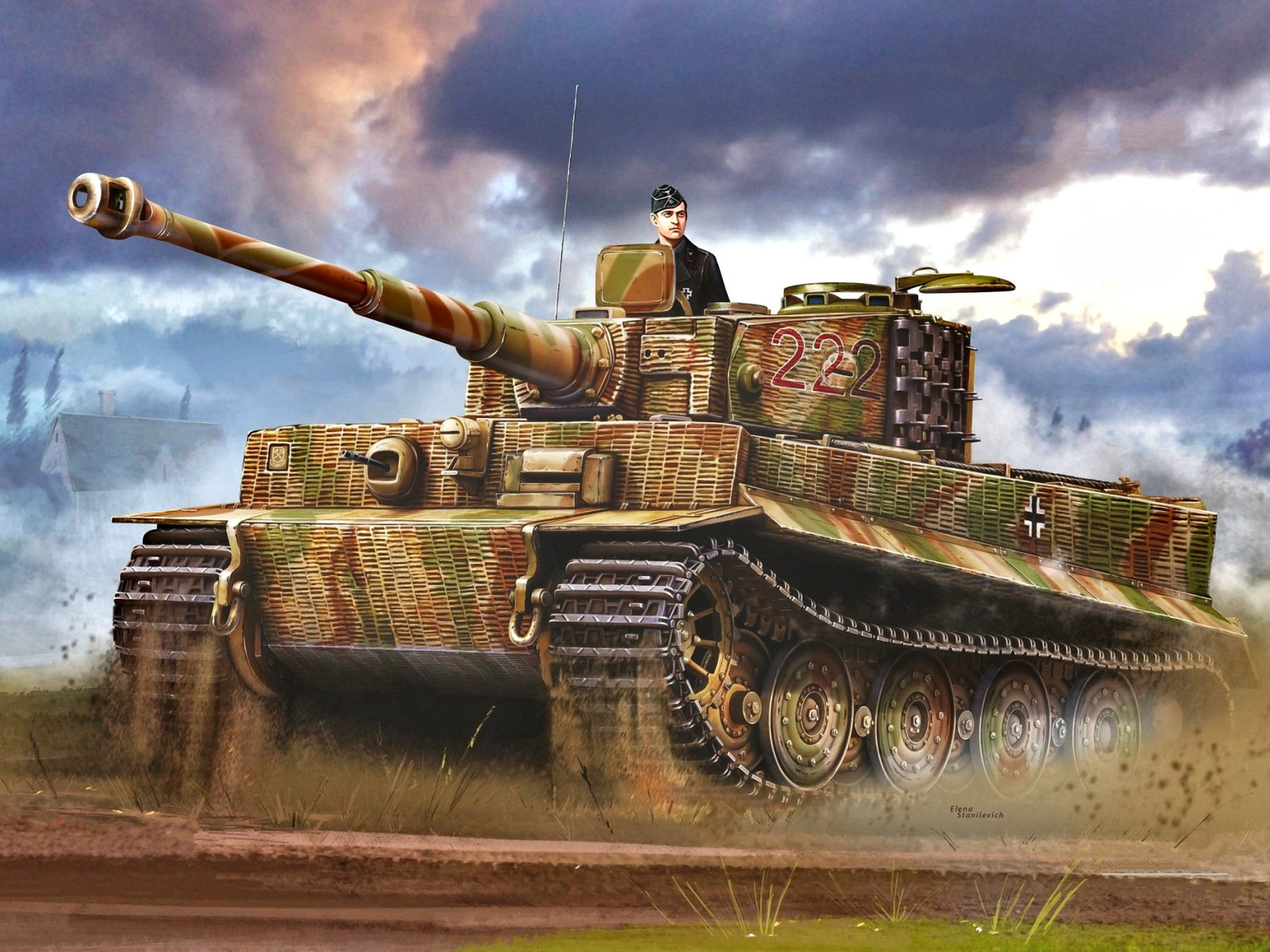 Download wallpaper Tiger, Tank, Heavy