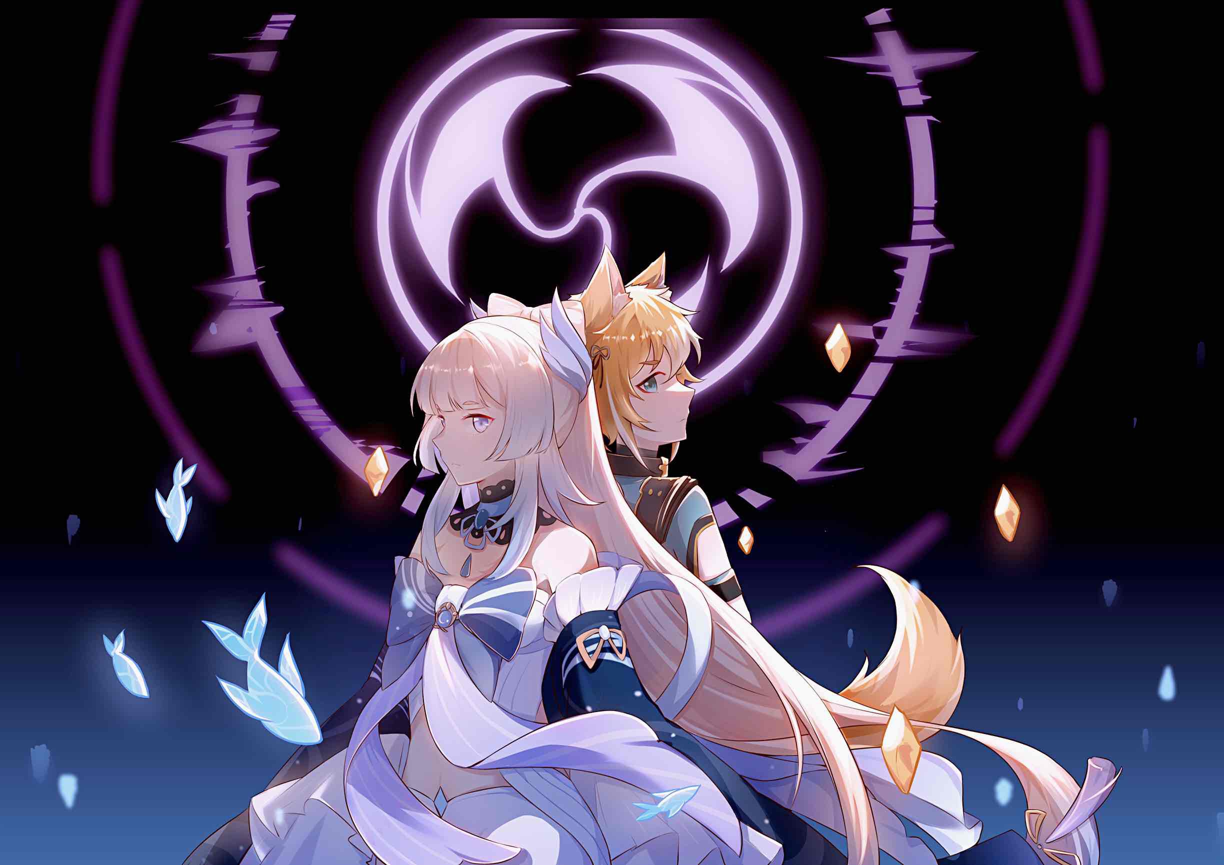 Wallpaper water, fish, sign, fantasy