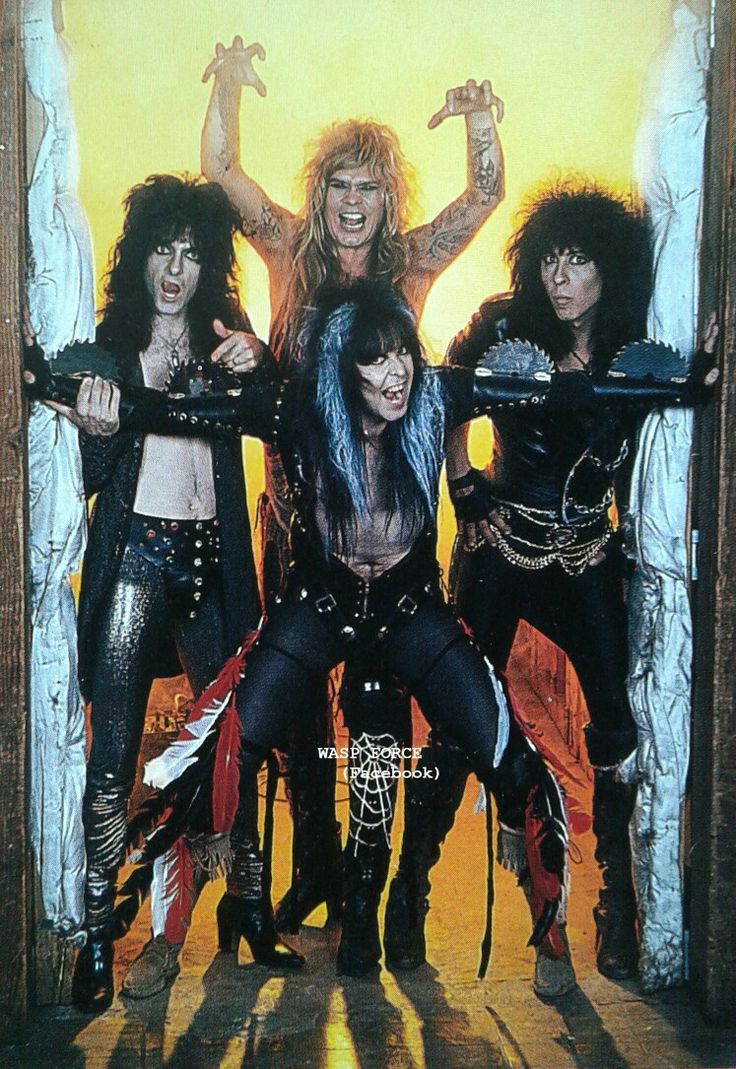w.a.s.p., an 80's metal band, are seen