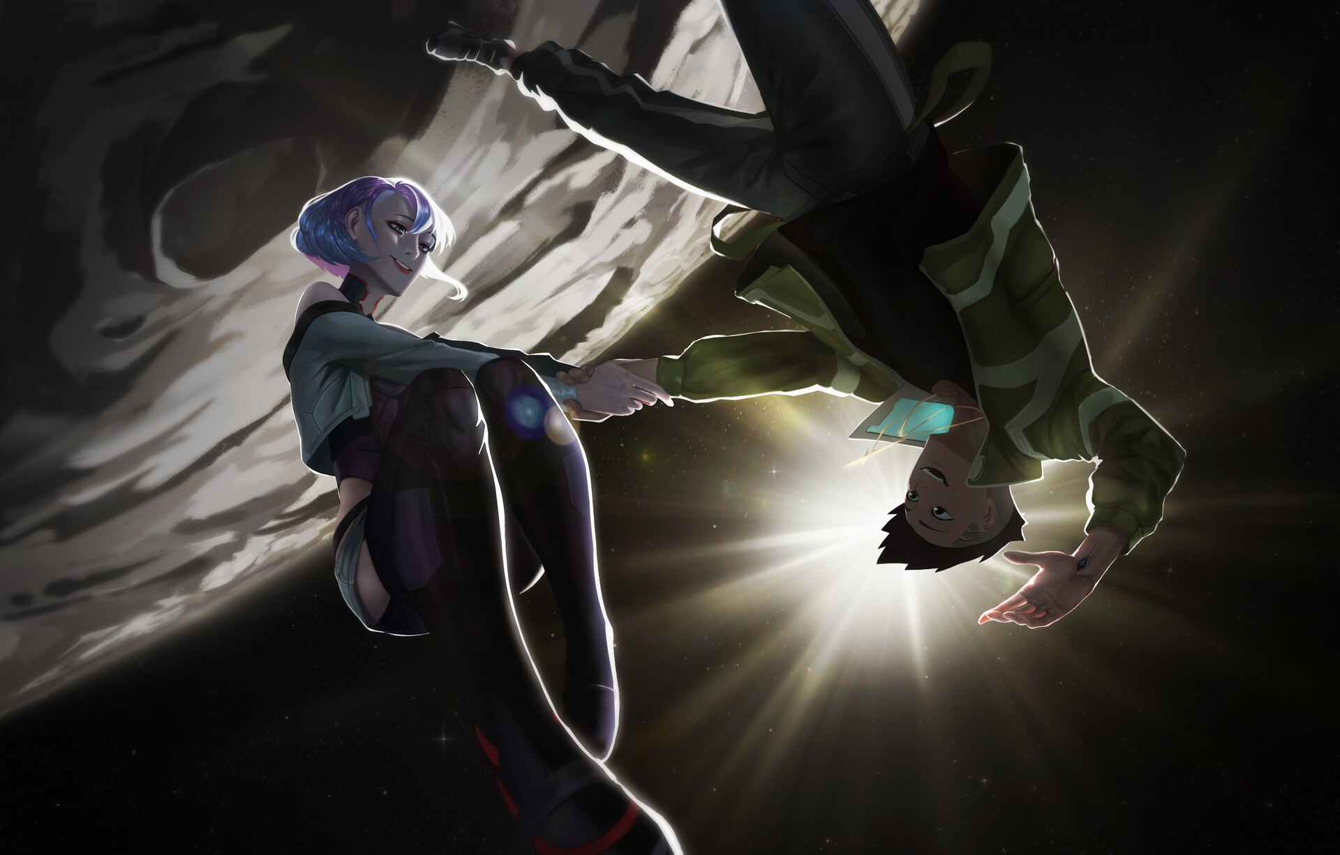 Digitized Duo: HD Wallpaper fusion