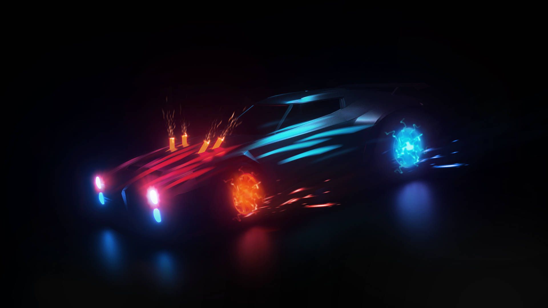 Rocket League Neon Art Cars Wallpaper