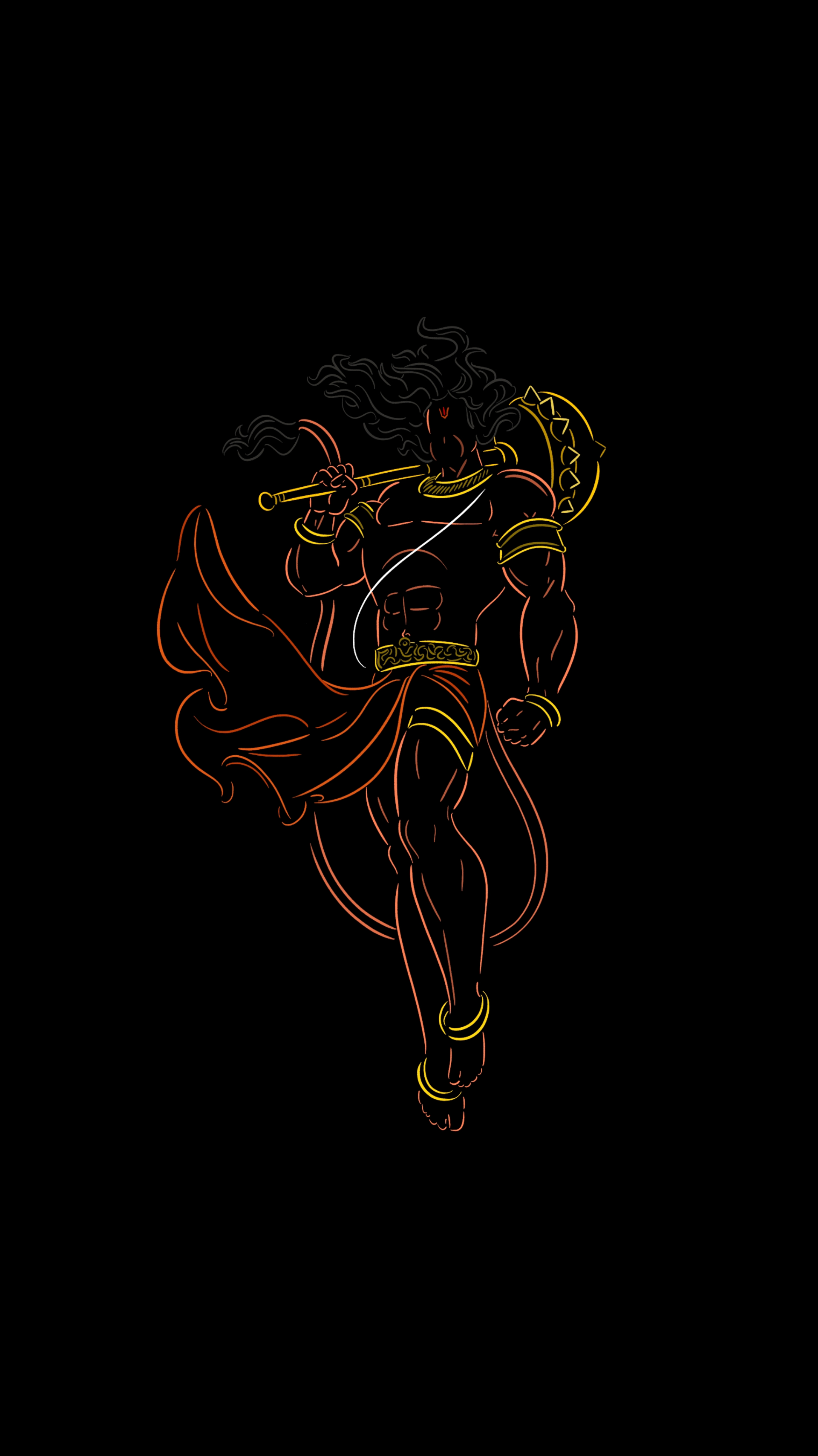 minimal wallpaper of Lord Hanuman