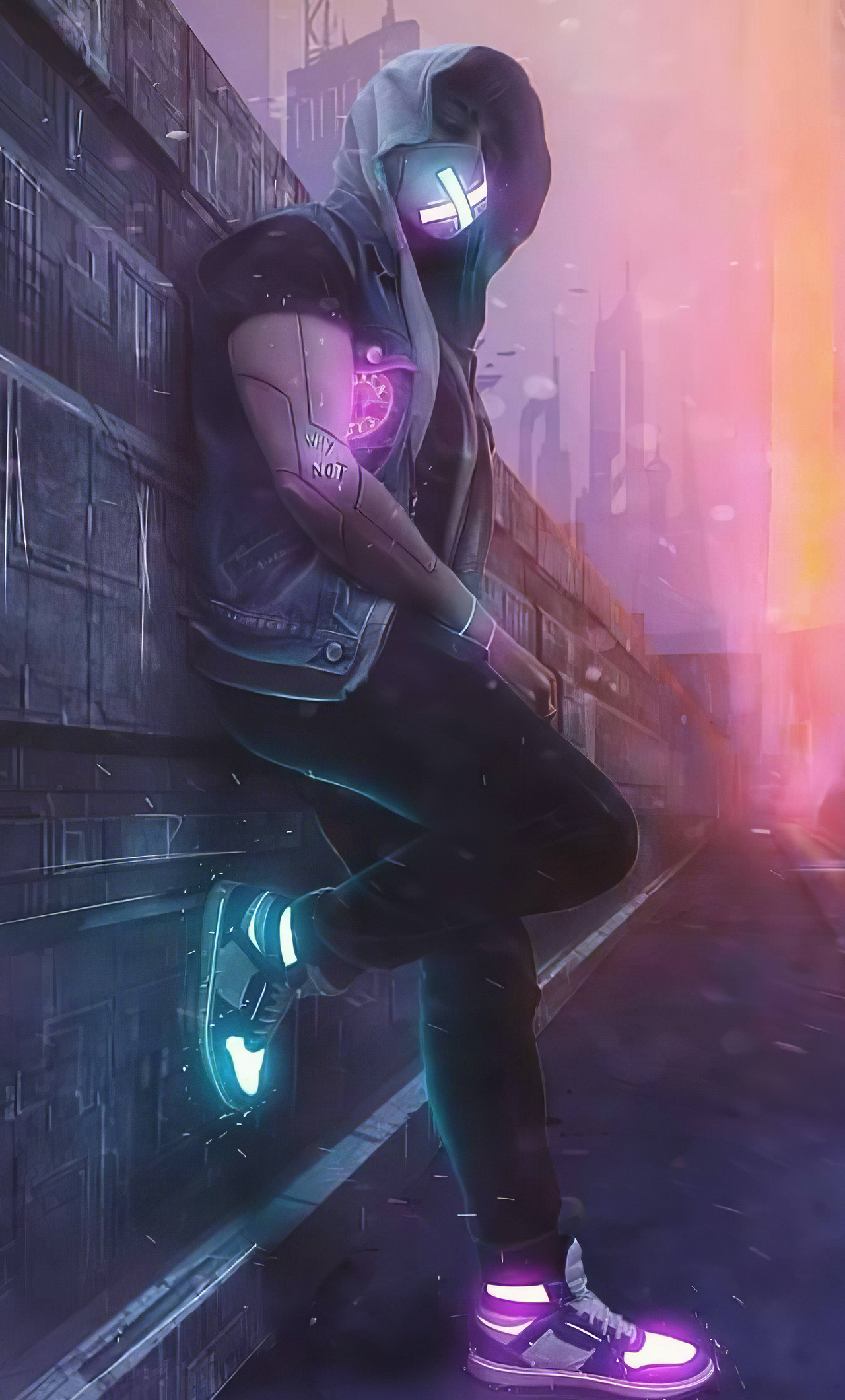 Cyberpunk Mask Boy 4k iPhone