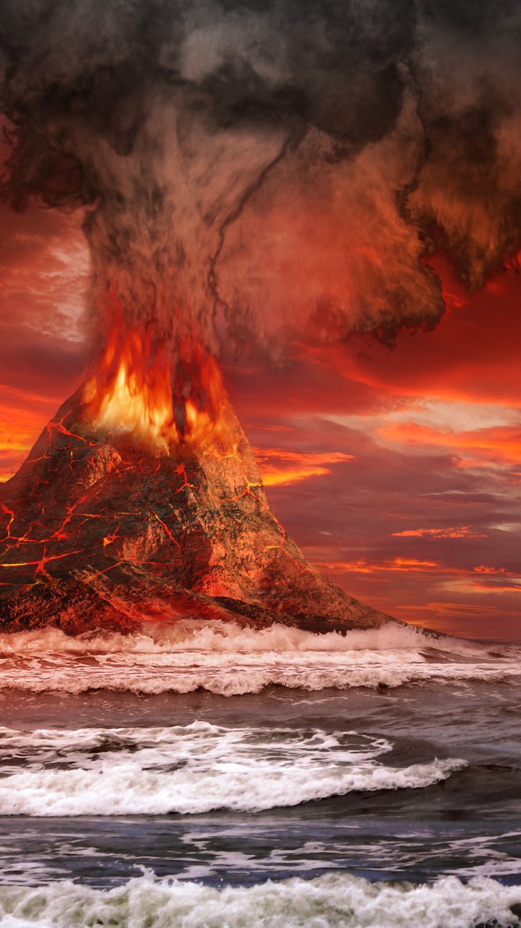 Download Smoke Fire Ocean Lava Nature