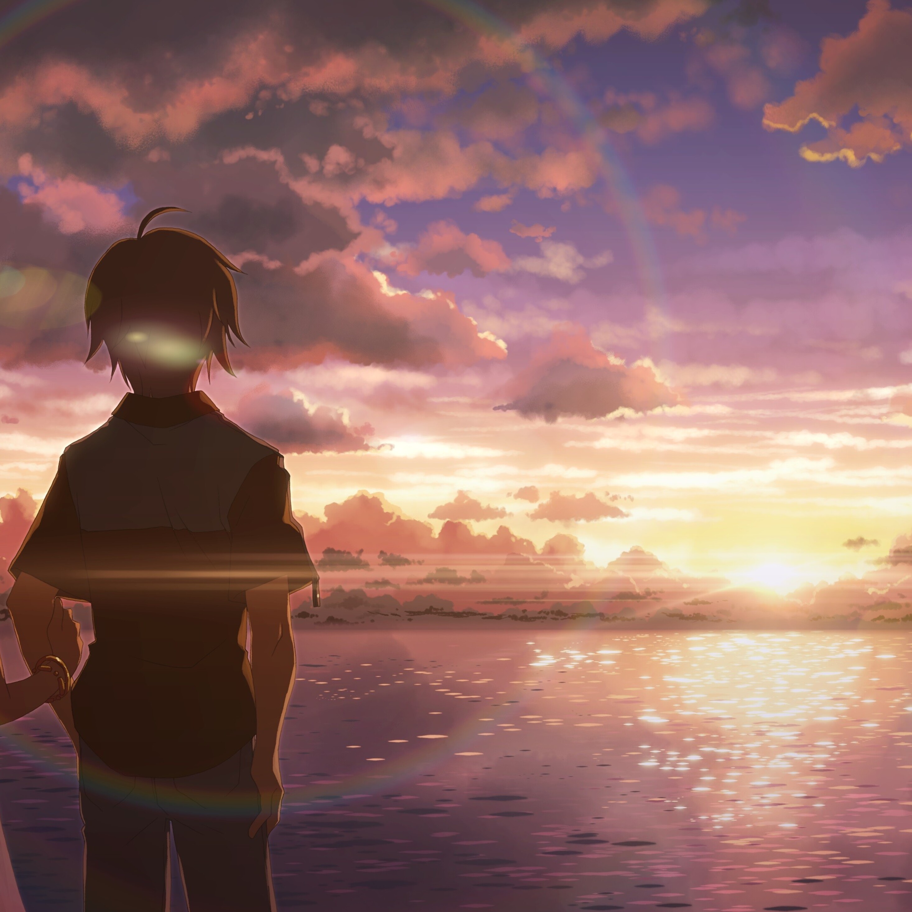 Anime Boy and Girl Alone iPad