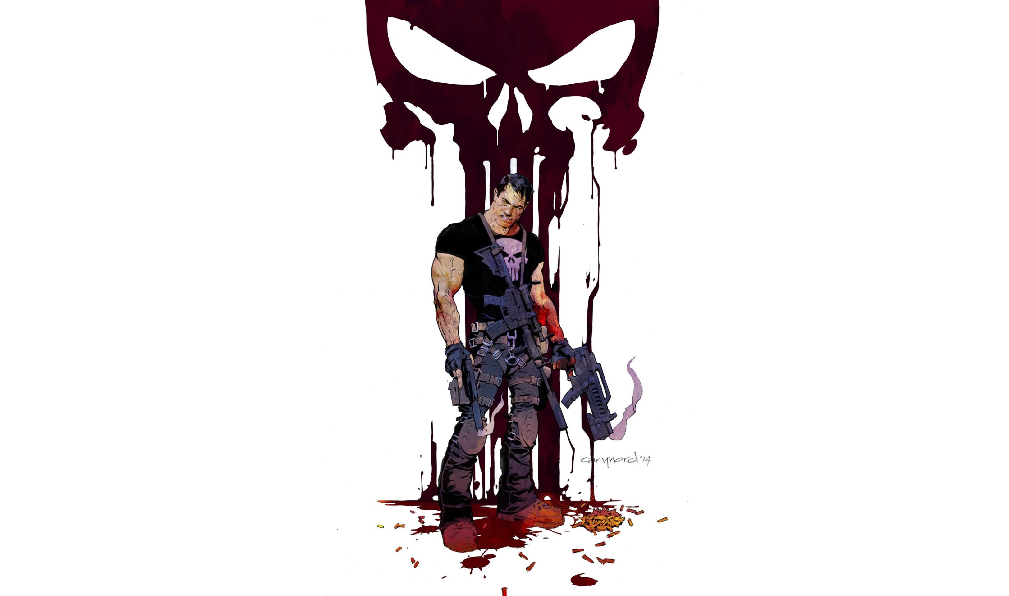 Wallpaper blood, skull, Punisher