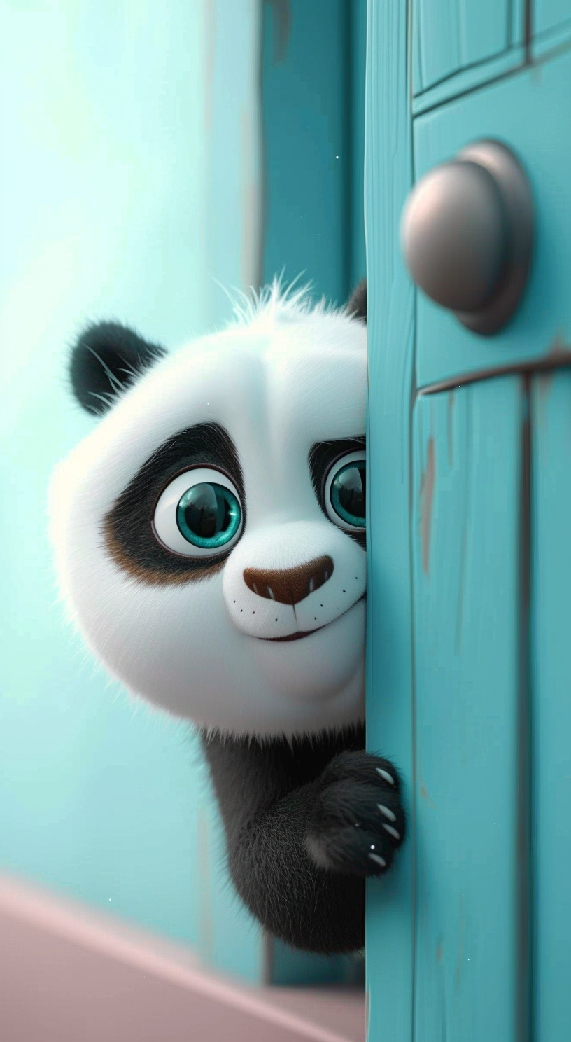 Playful Panda Peeking