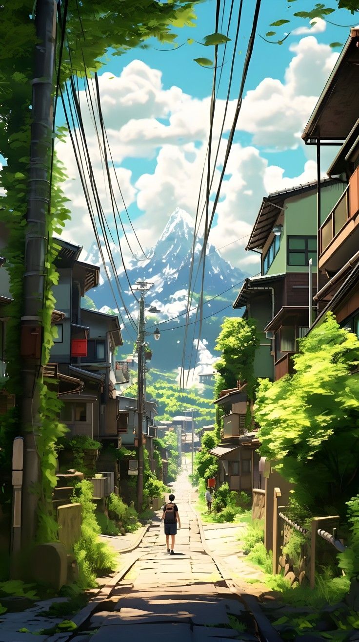 Green aesthetic 4k village wallpaper