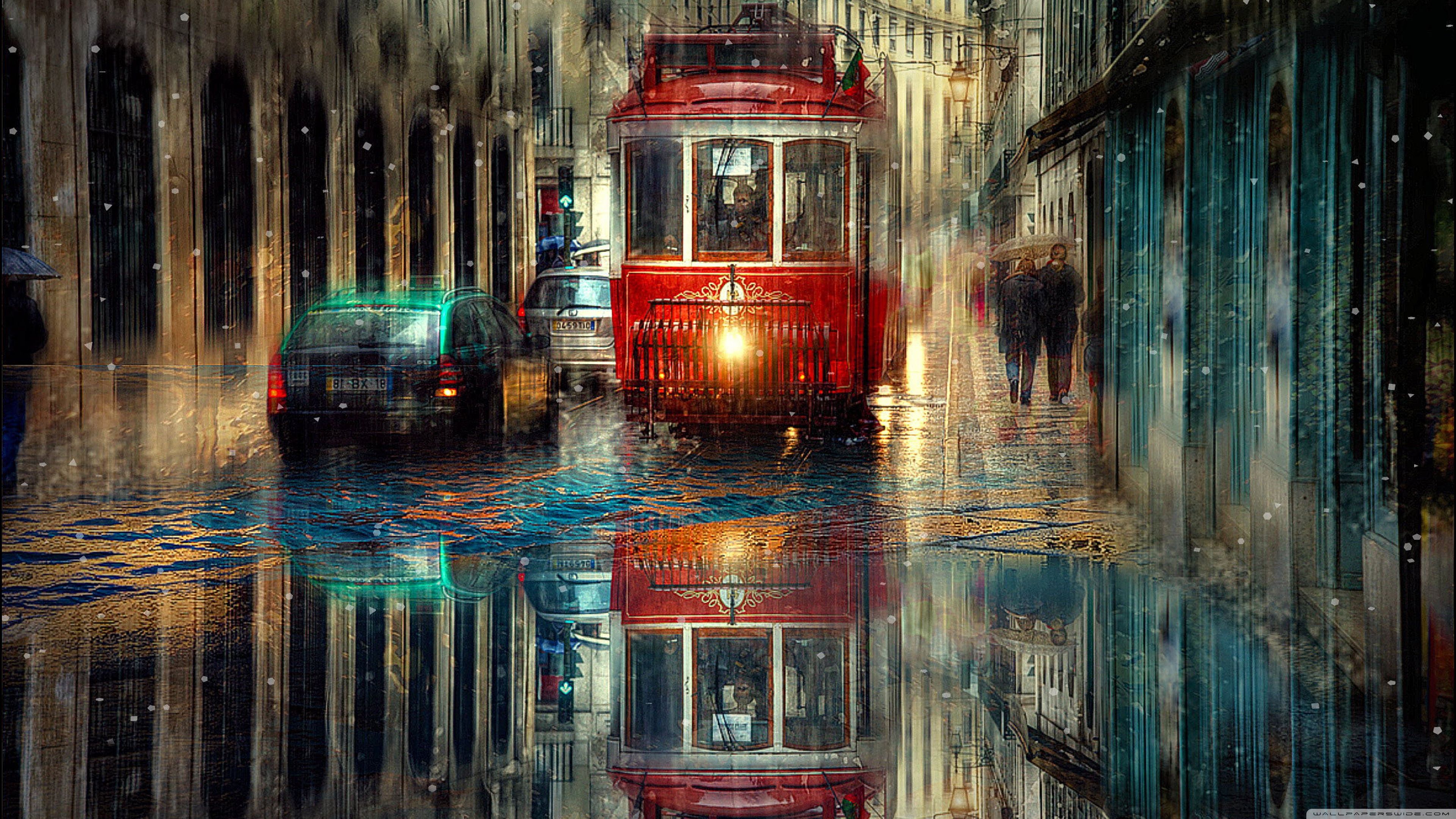 Rainy Day 4k wallpaper, r
