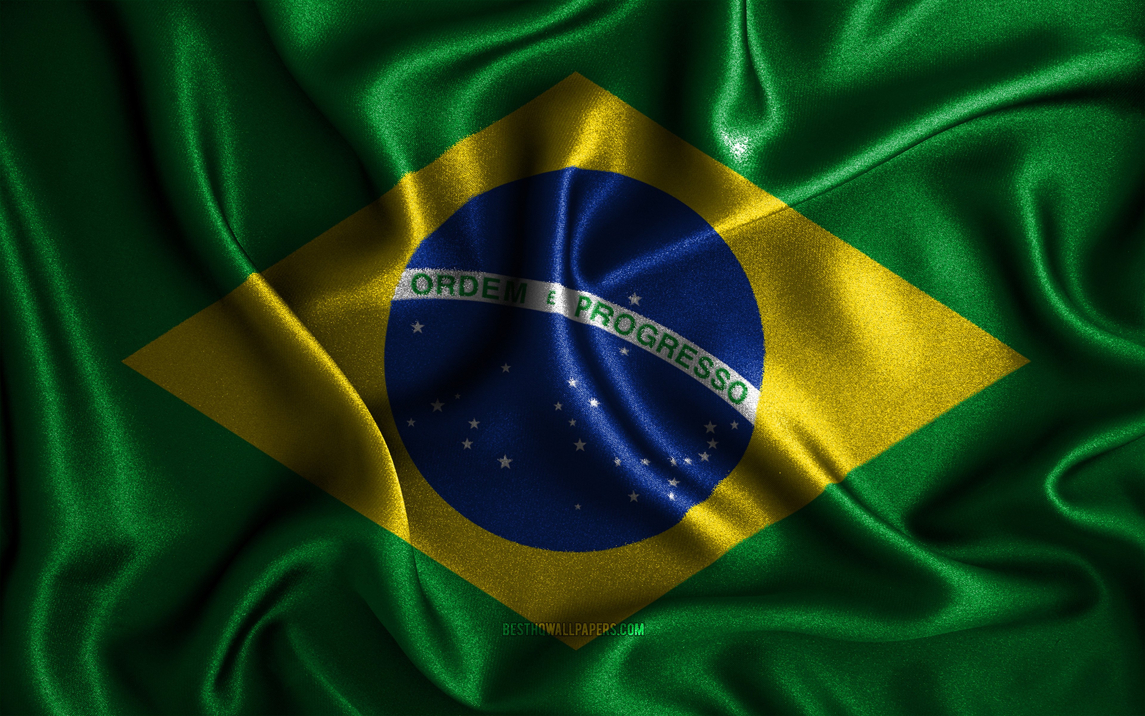 Brazil, fabric flags, Brazil flag, 3D