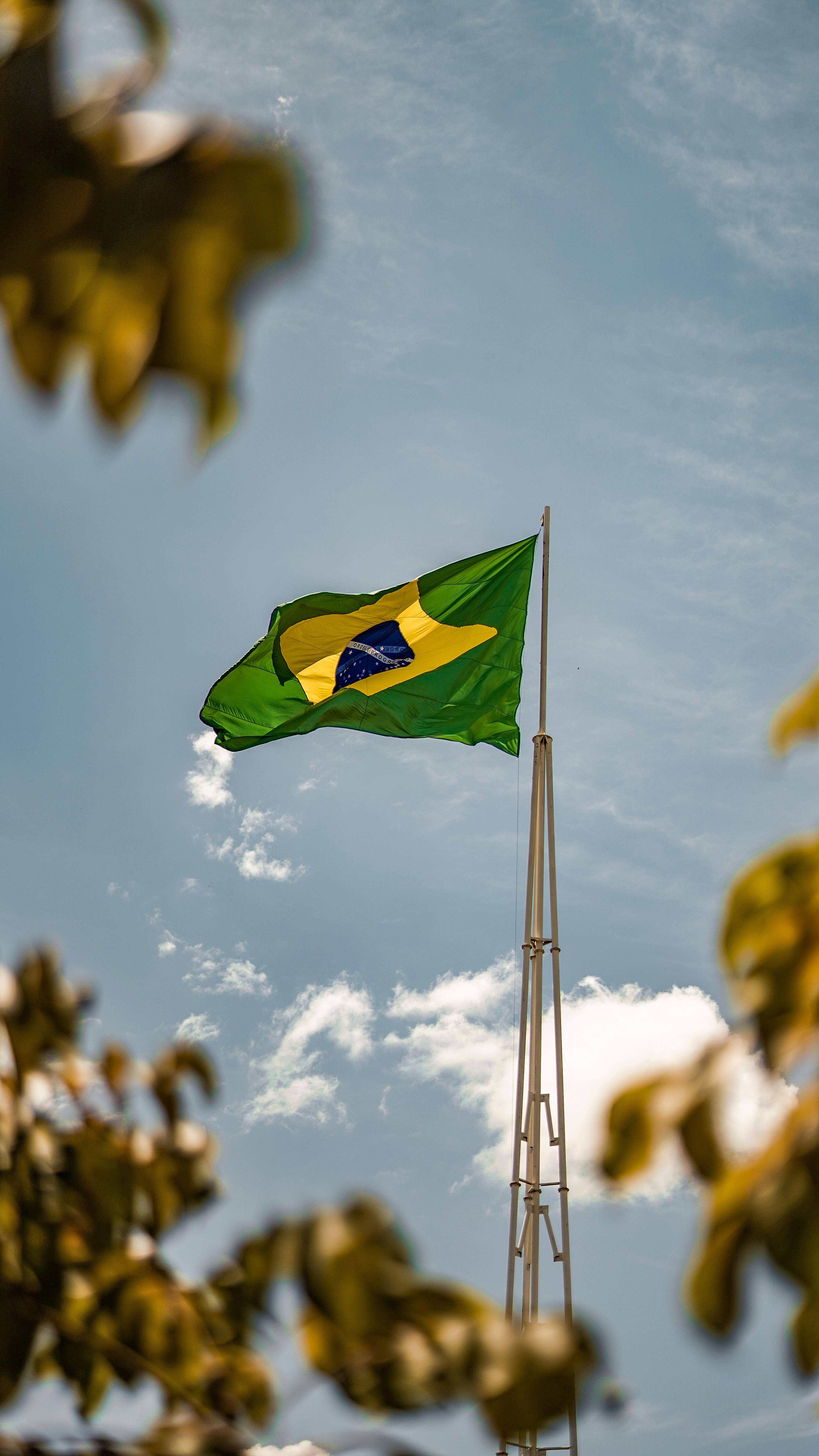 Photo of the Brazilian Flag in the City