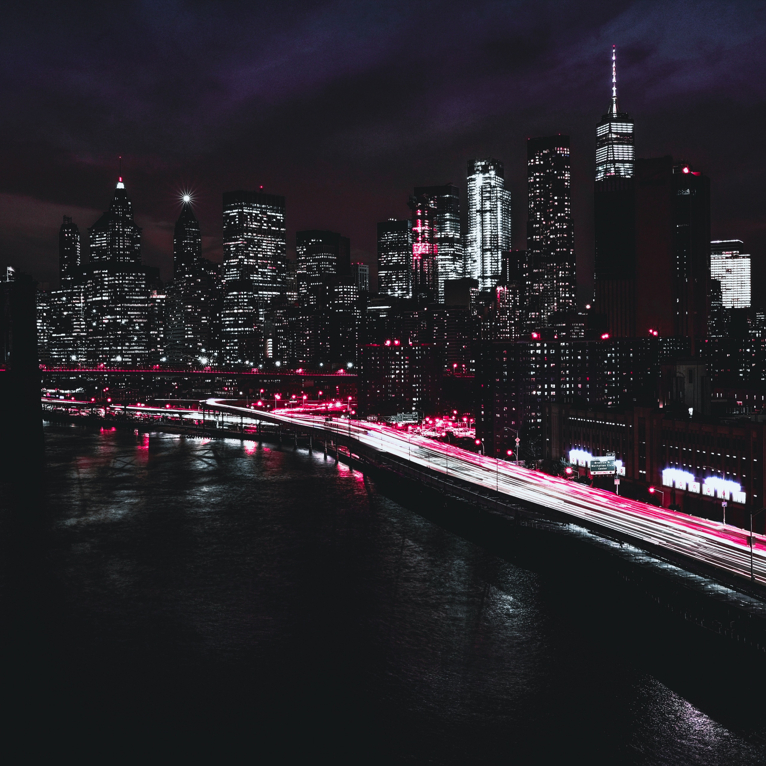 Wallpaper 4K, Manhattan, Traffic lights