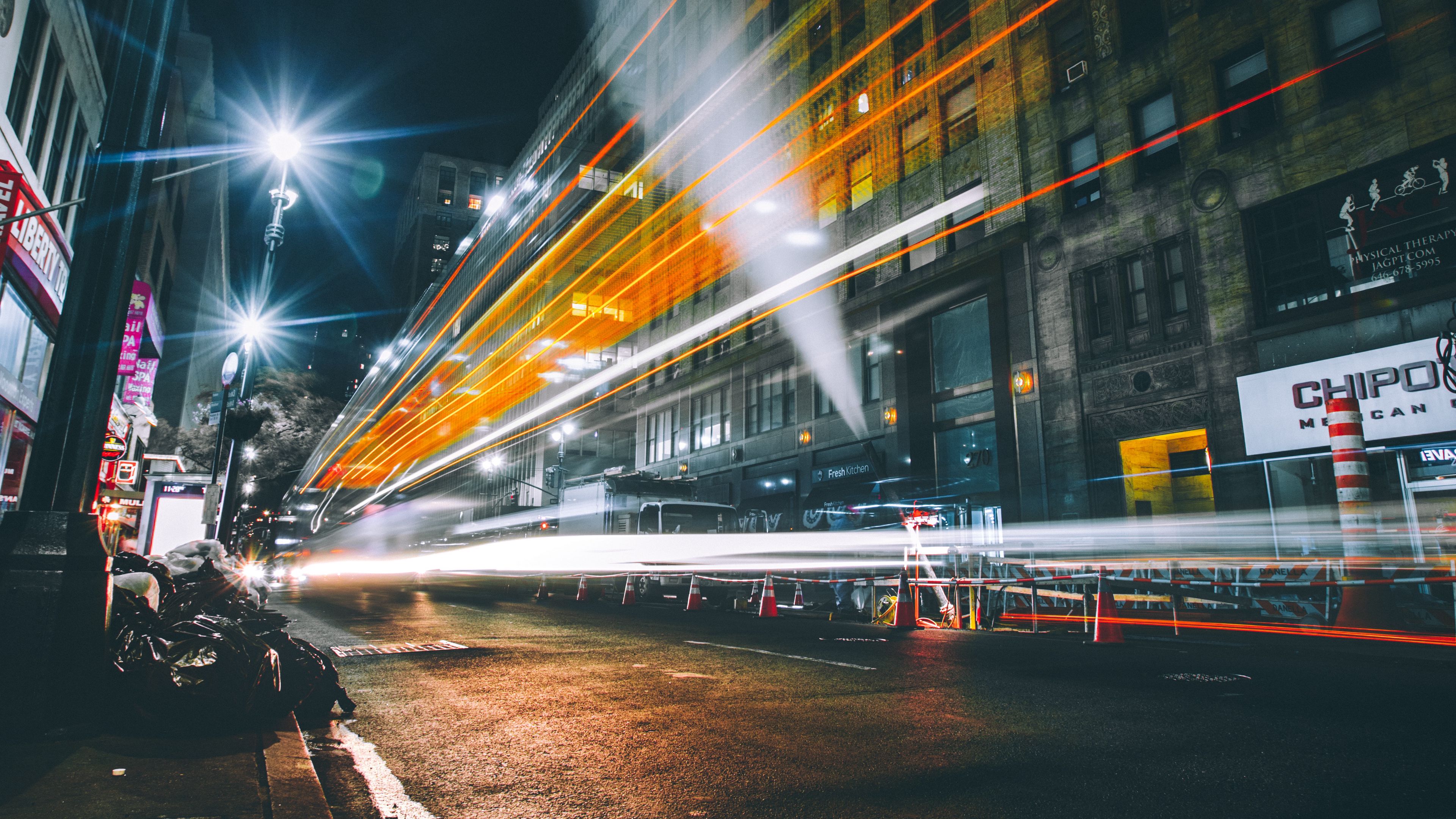 Download wallpaper 3840x2160 night city