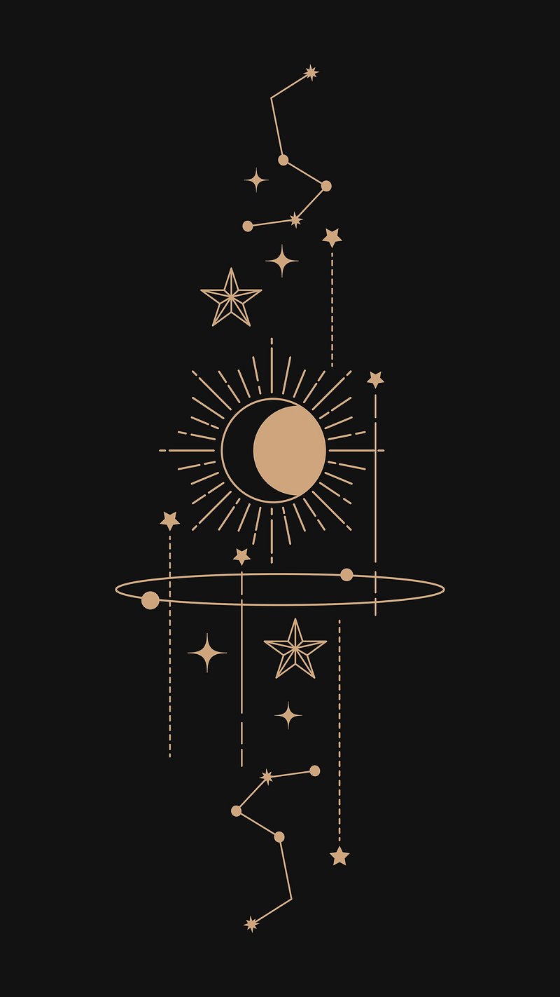 Aesthetic black celestial iPhone