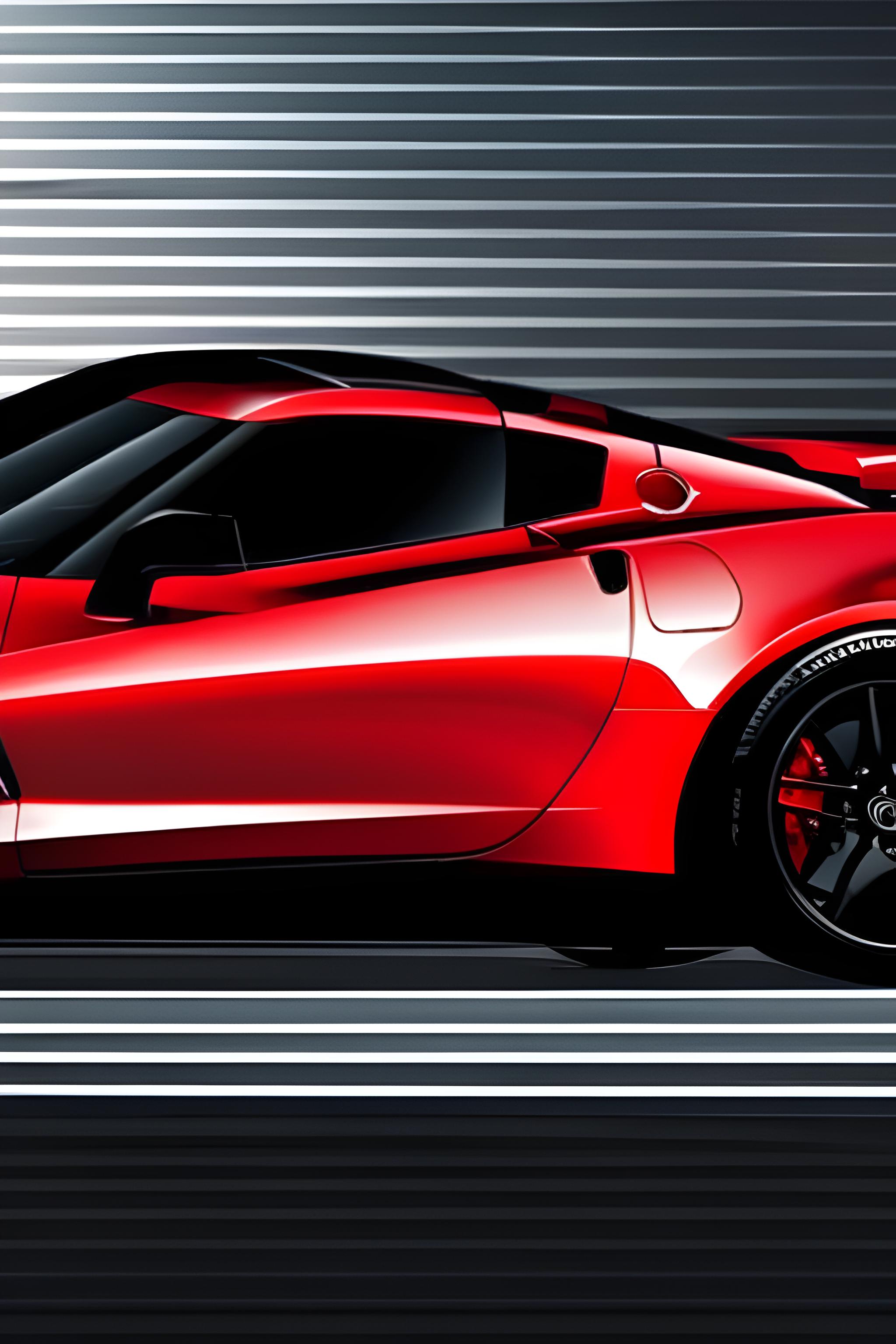 Corvette stingray mist red with black