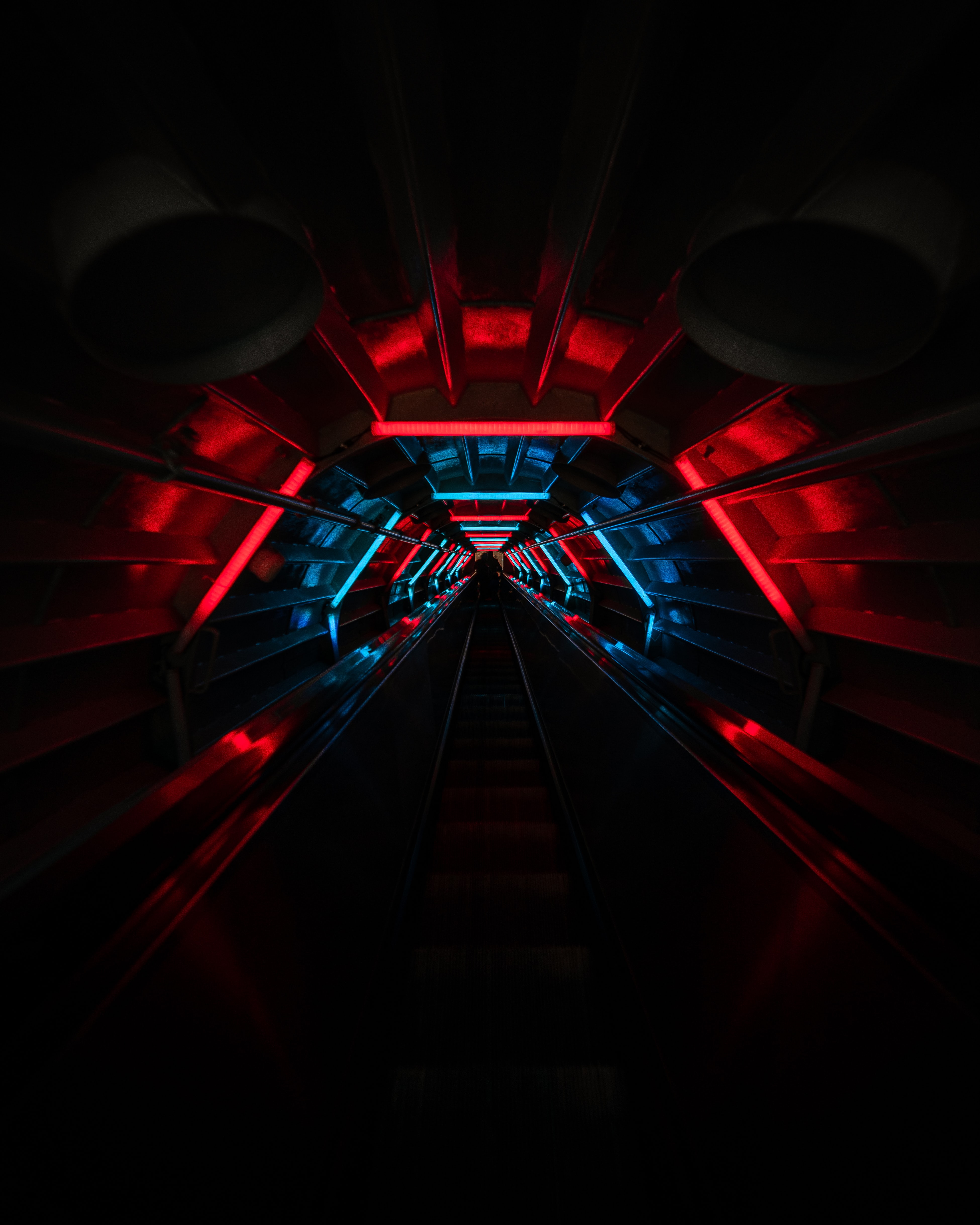 Mobile wallpaper: Stairs, Neon, Tunnel