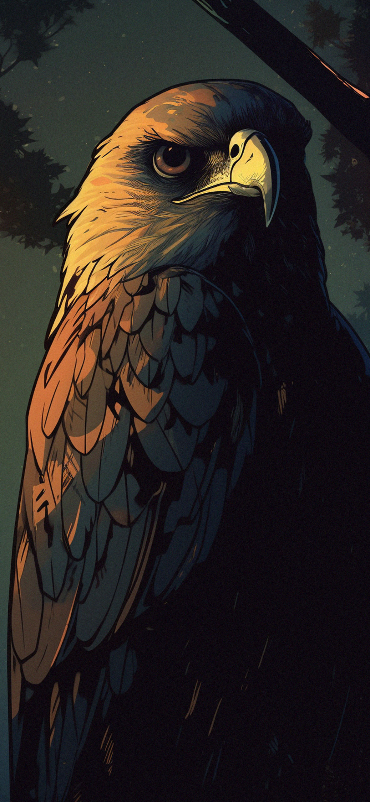 Aesthetic Hawk Dark Wallpaper