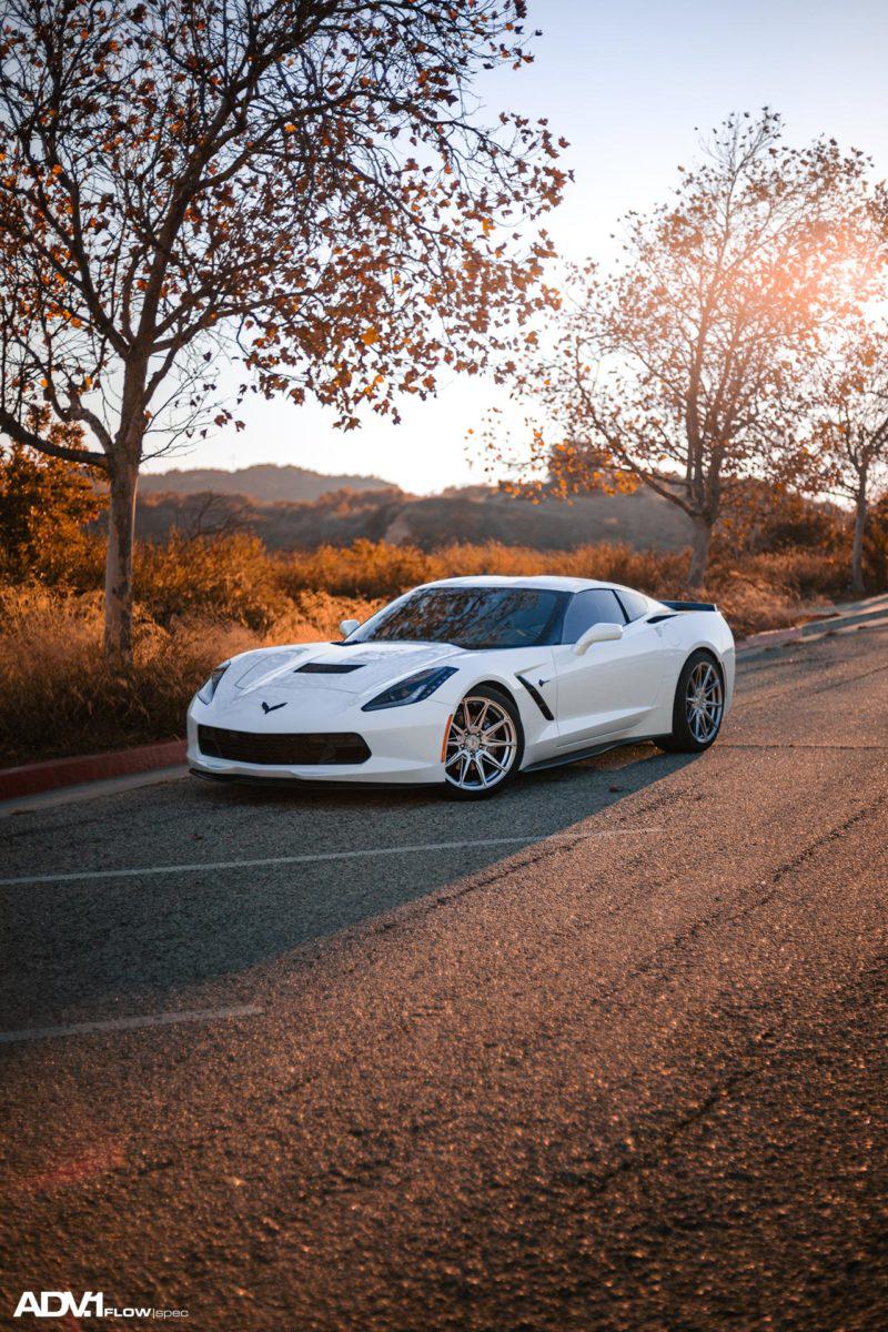 White Chevrolet C7 Corvette Stingray