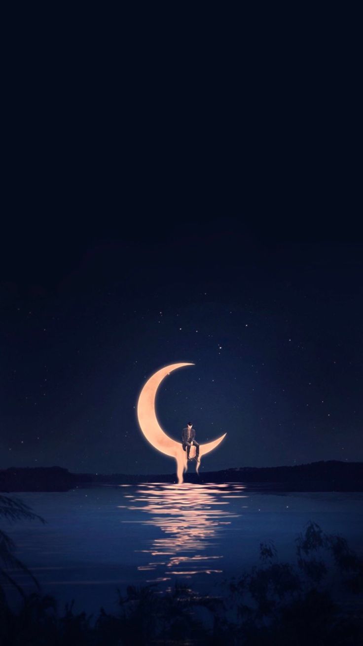 Anime moon, Phone wallpaper, Background