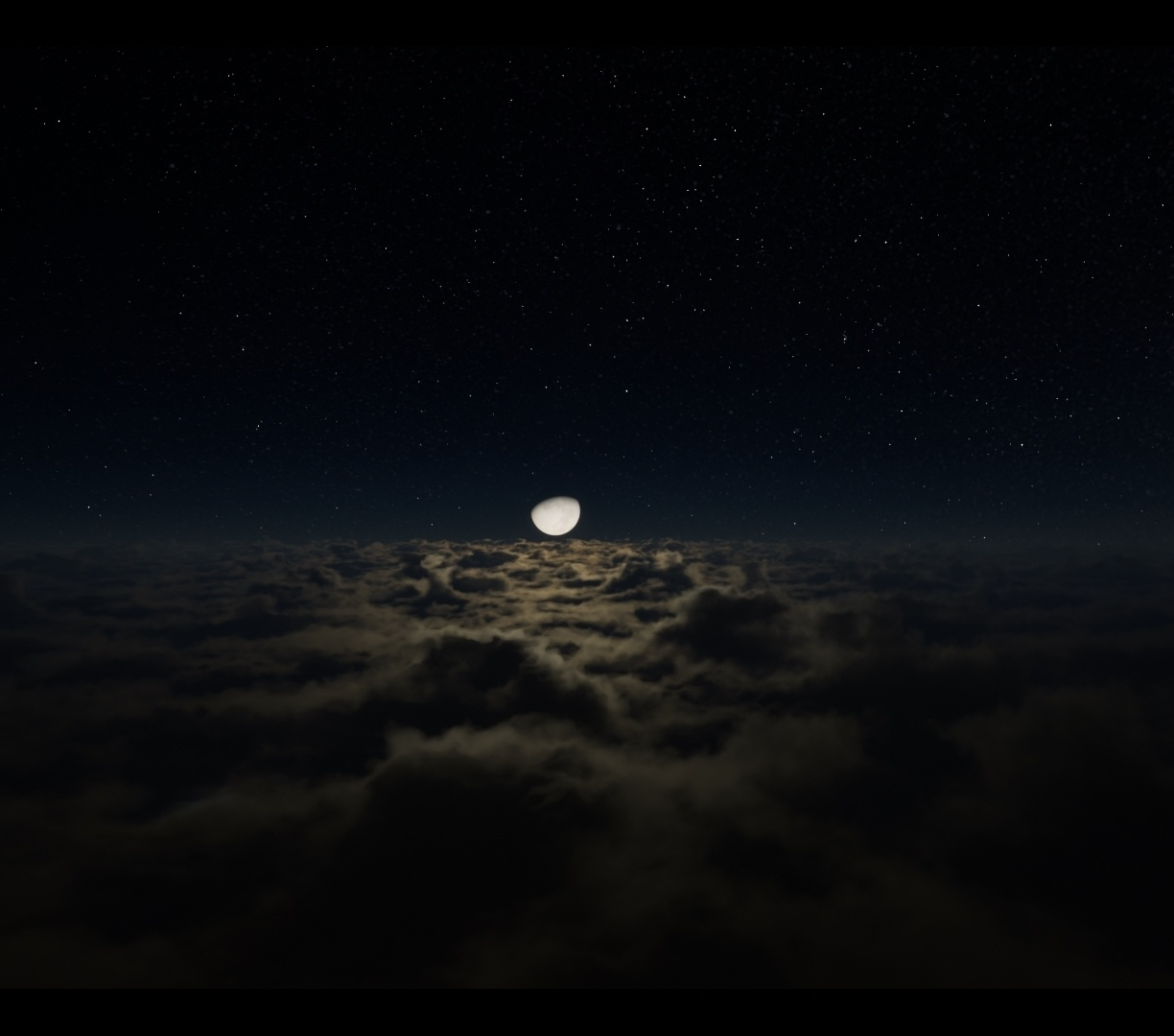 Wallpaper half moon, clouds, dark