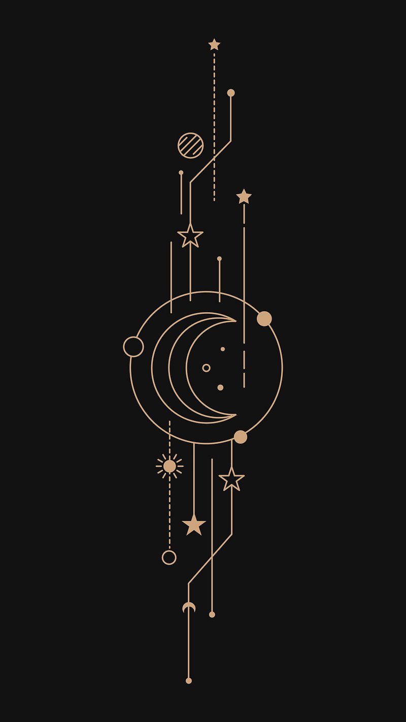 Black phone wallpaper, mystic crescent