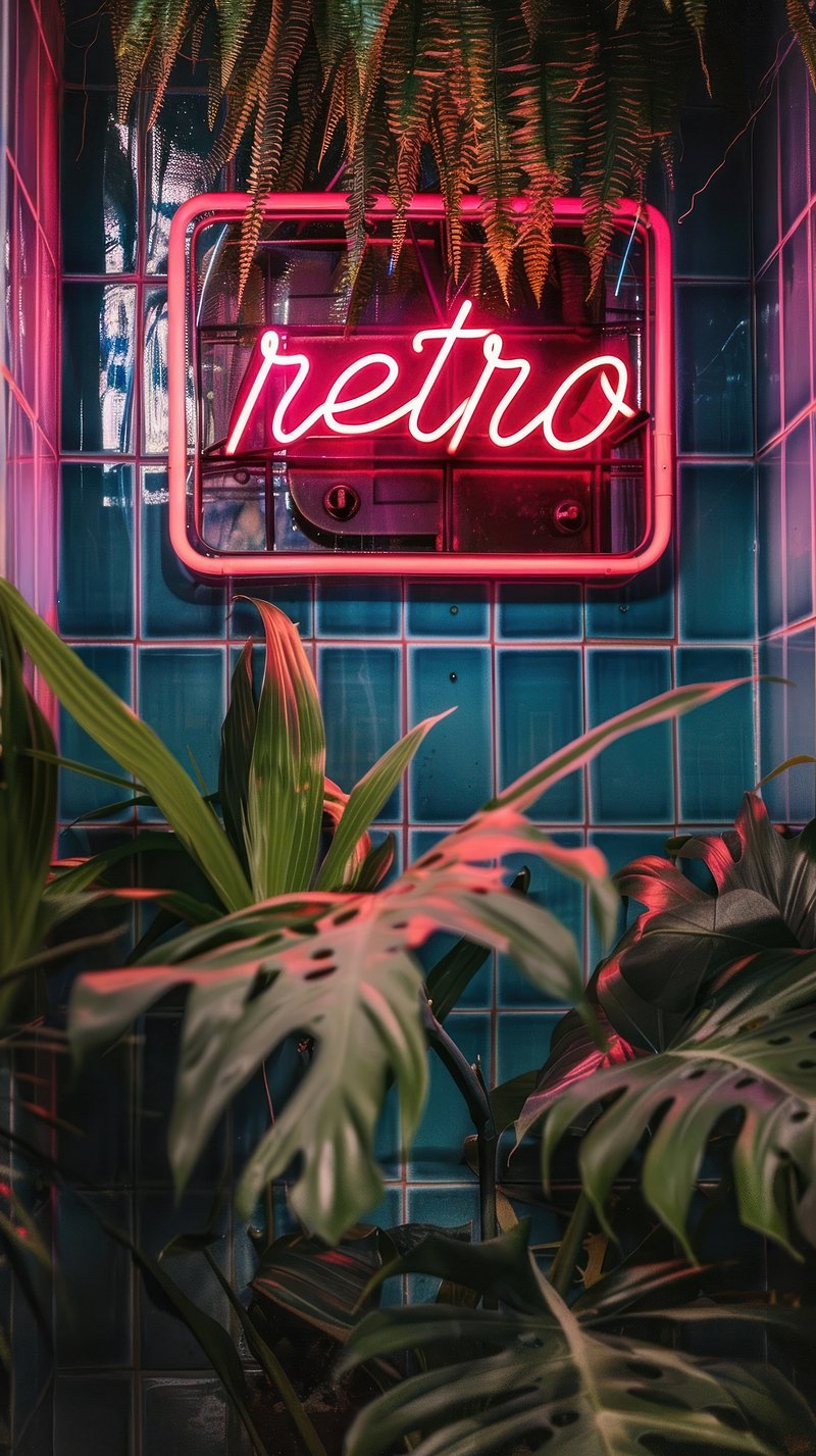 Neon Lights Phone Screen Wallpaper