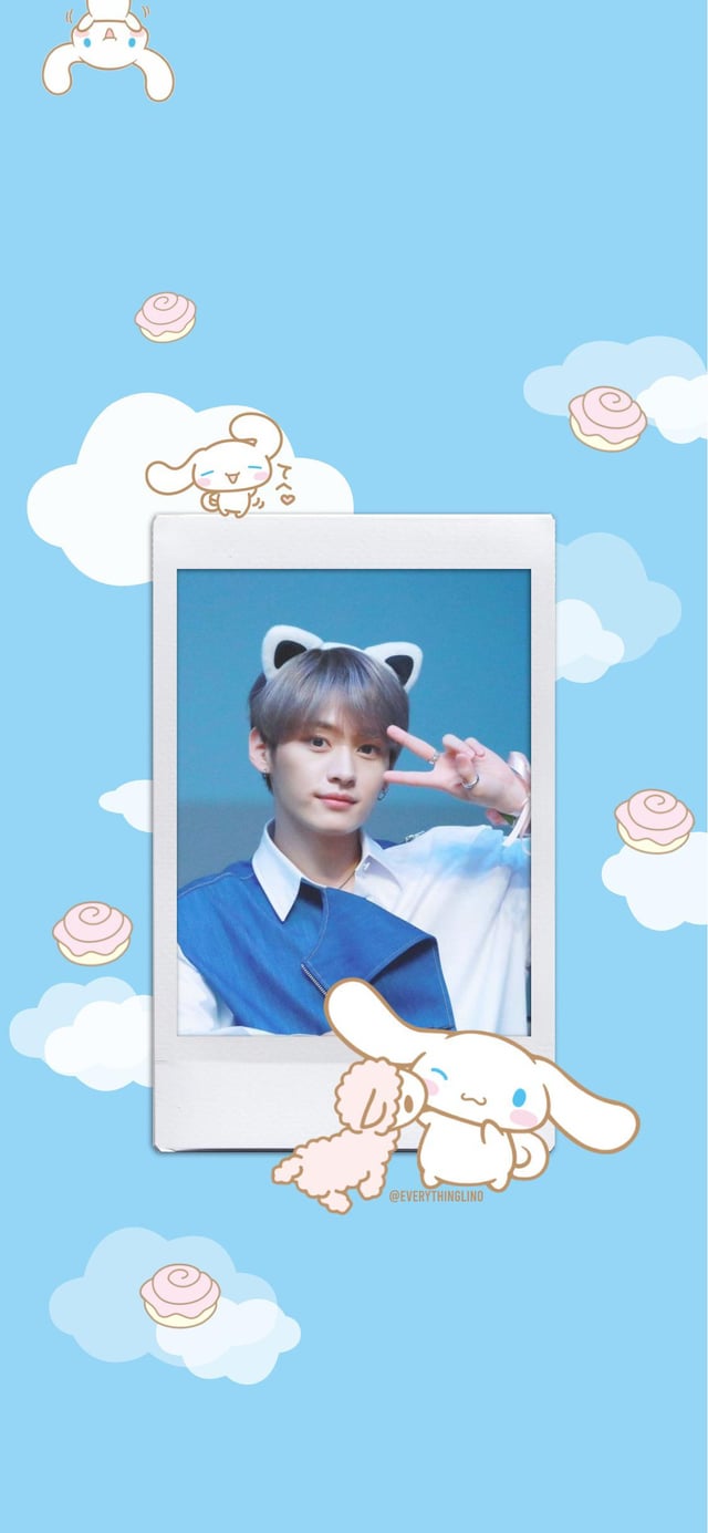 Lee Know x Sanrio lockscreen wallpaper