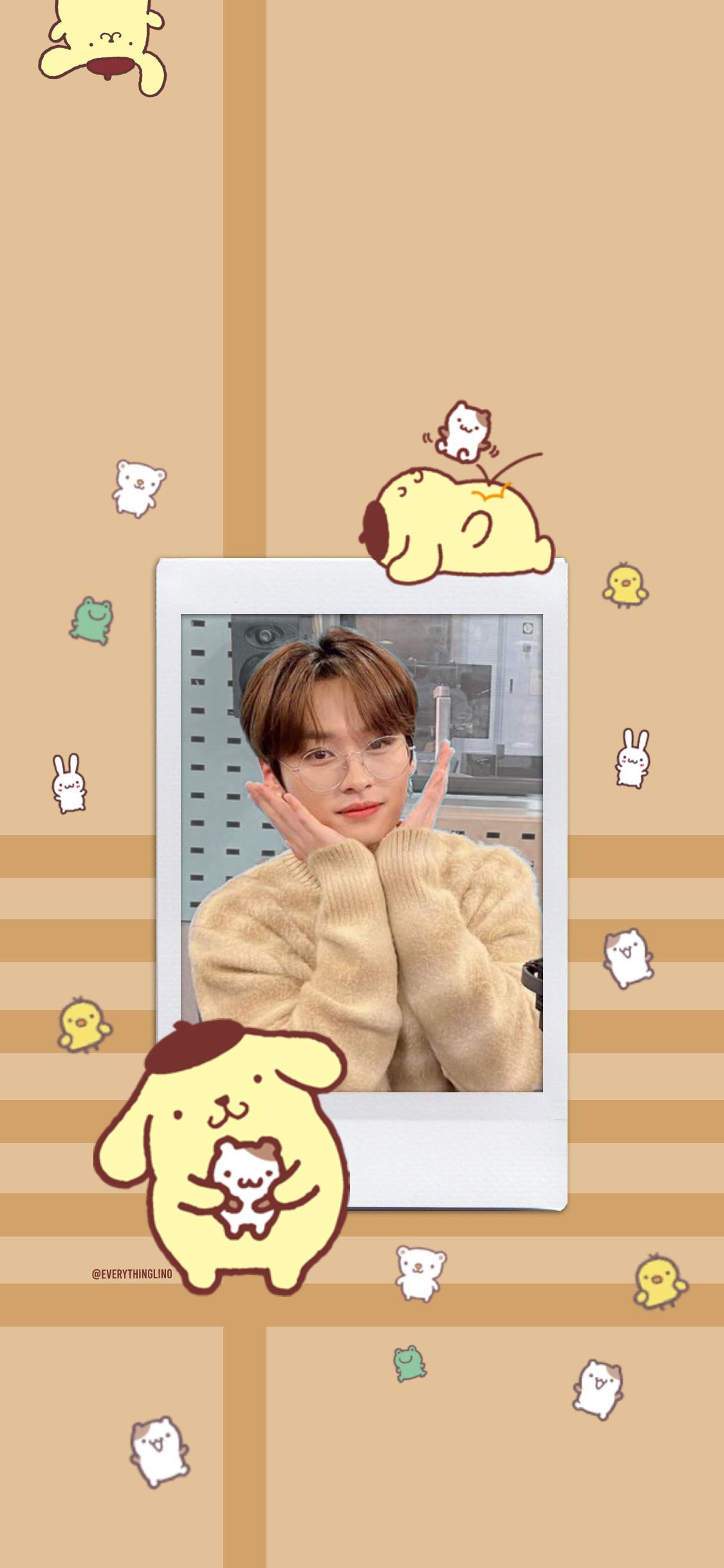 Lee Know x Sanrio lockscreen wallpaper