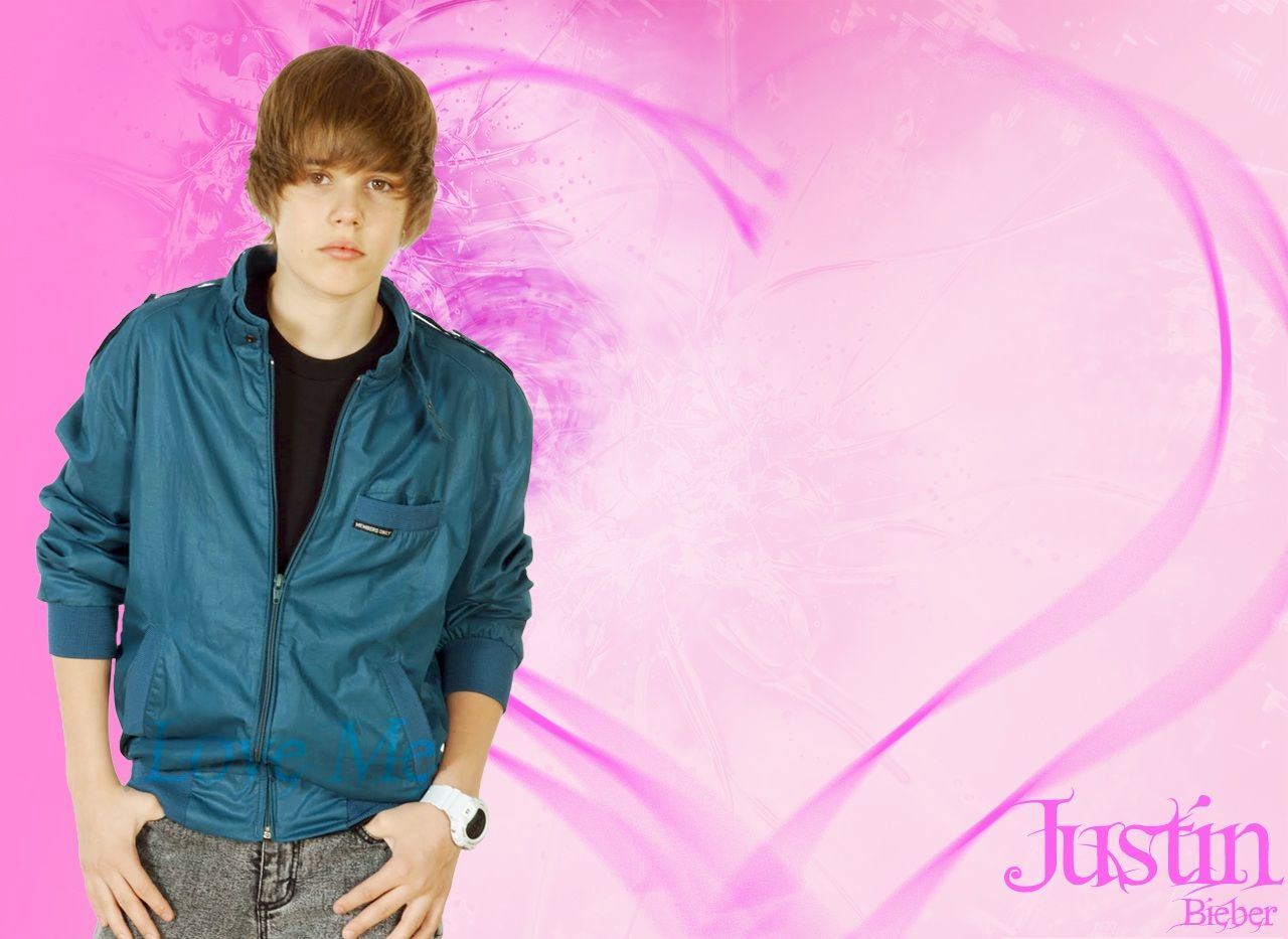 Justin Bieber pink background