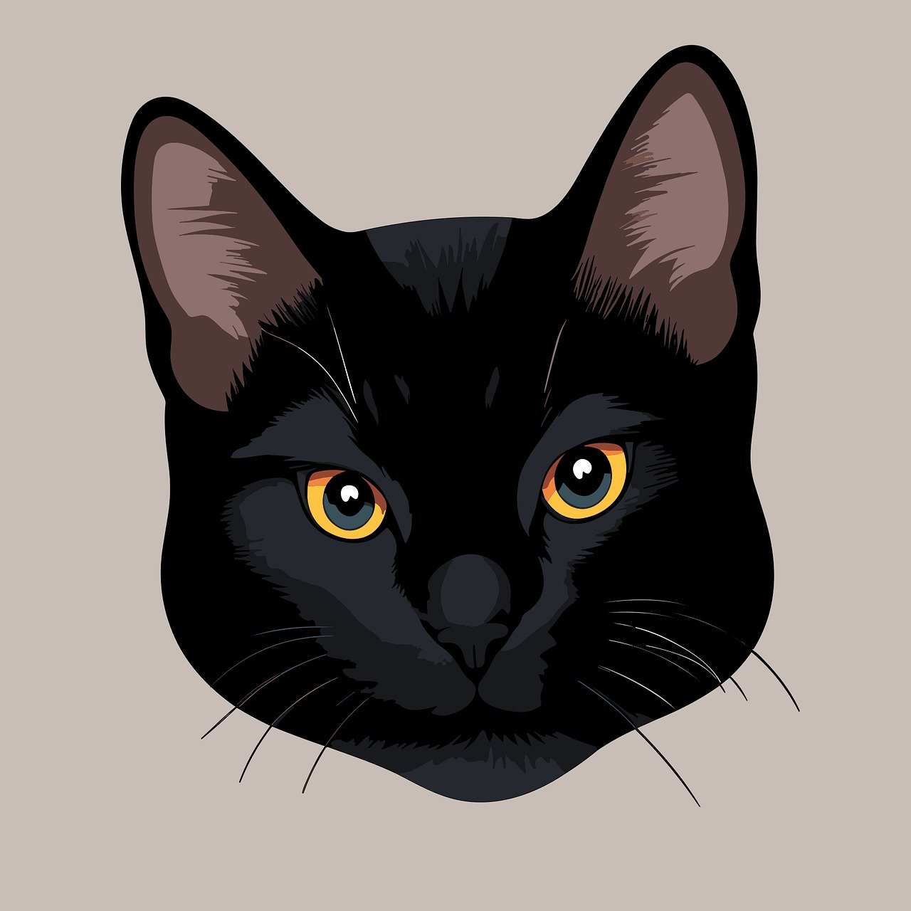 Free Black Cat Vector Art
