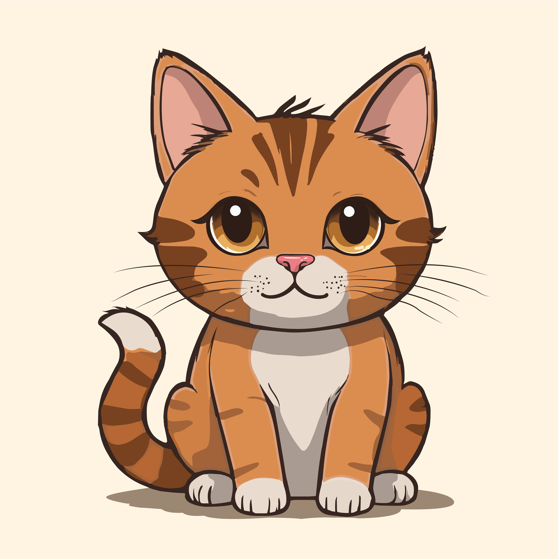 cute cat vector image. digital 2d