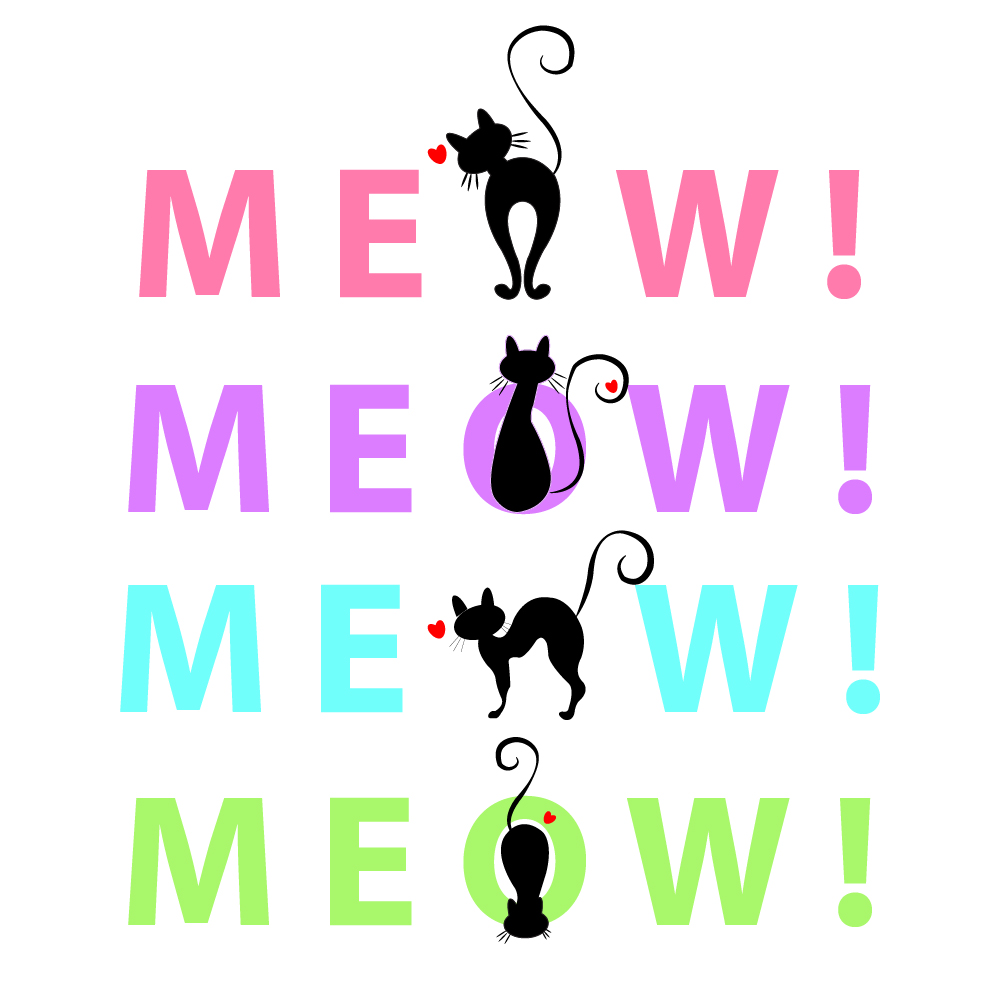 Meow Cat Vector art and Graphics