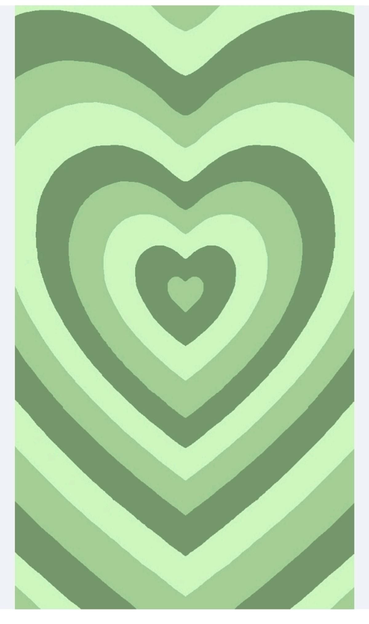 Heart wallpaper, Green art print