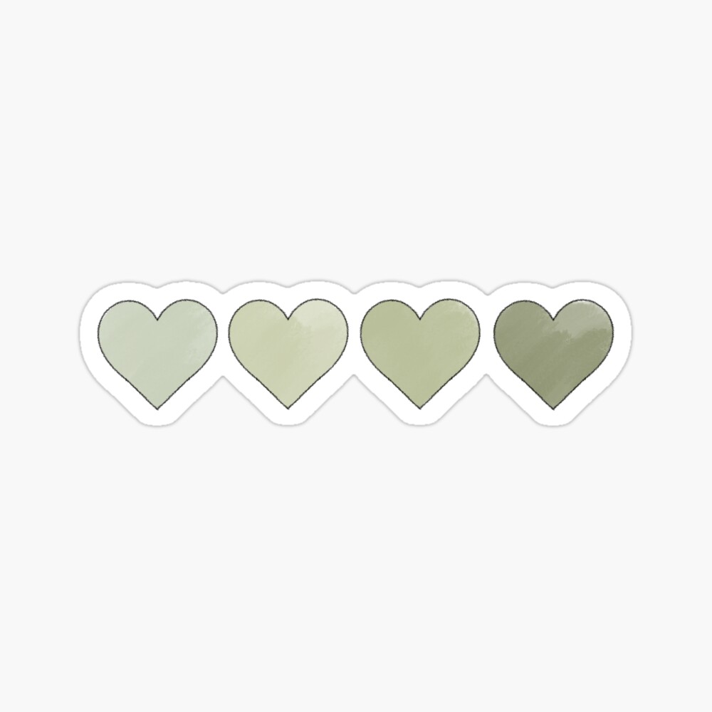Sage Green Hearts Photographic Print
