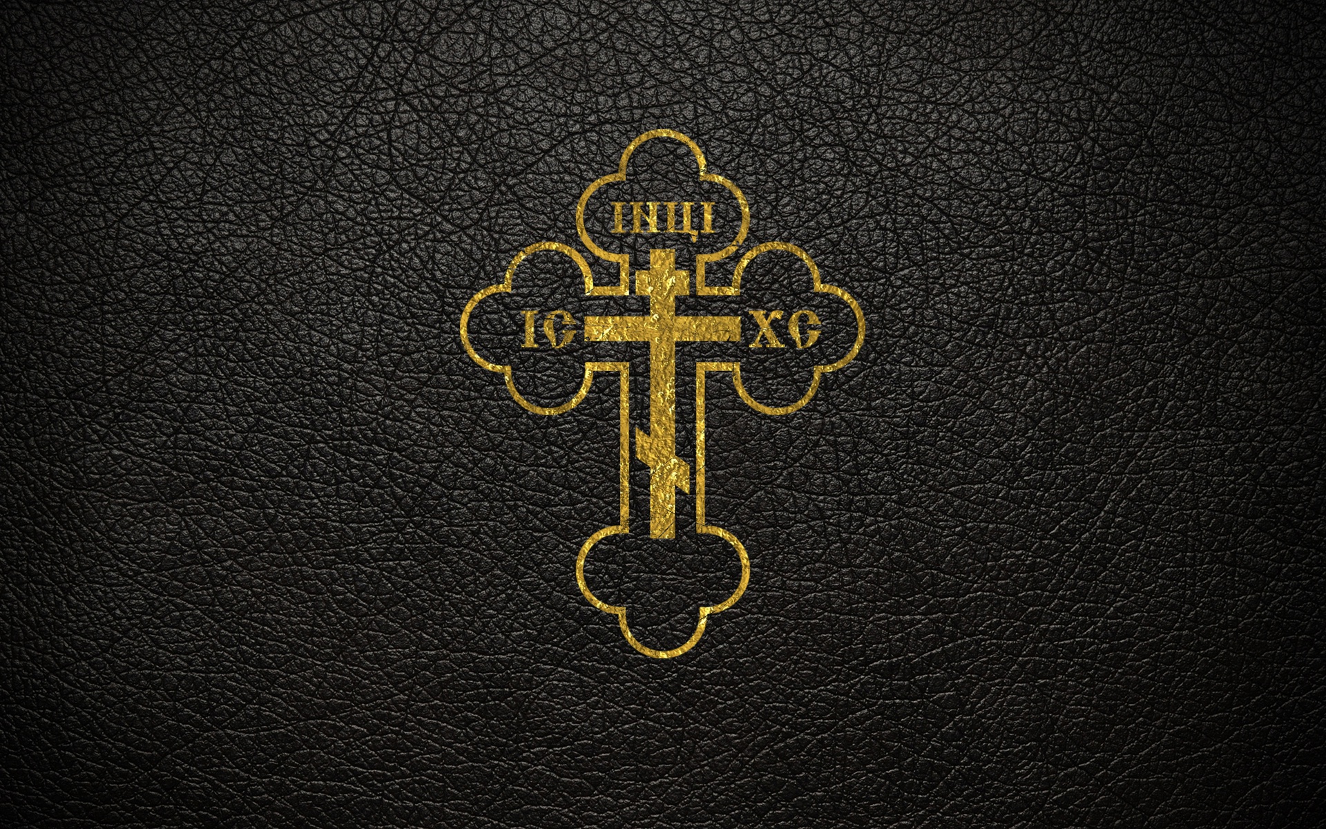 Wallpaper leather, Cross, gold