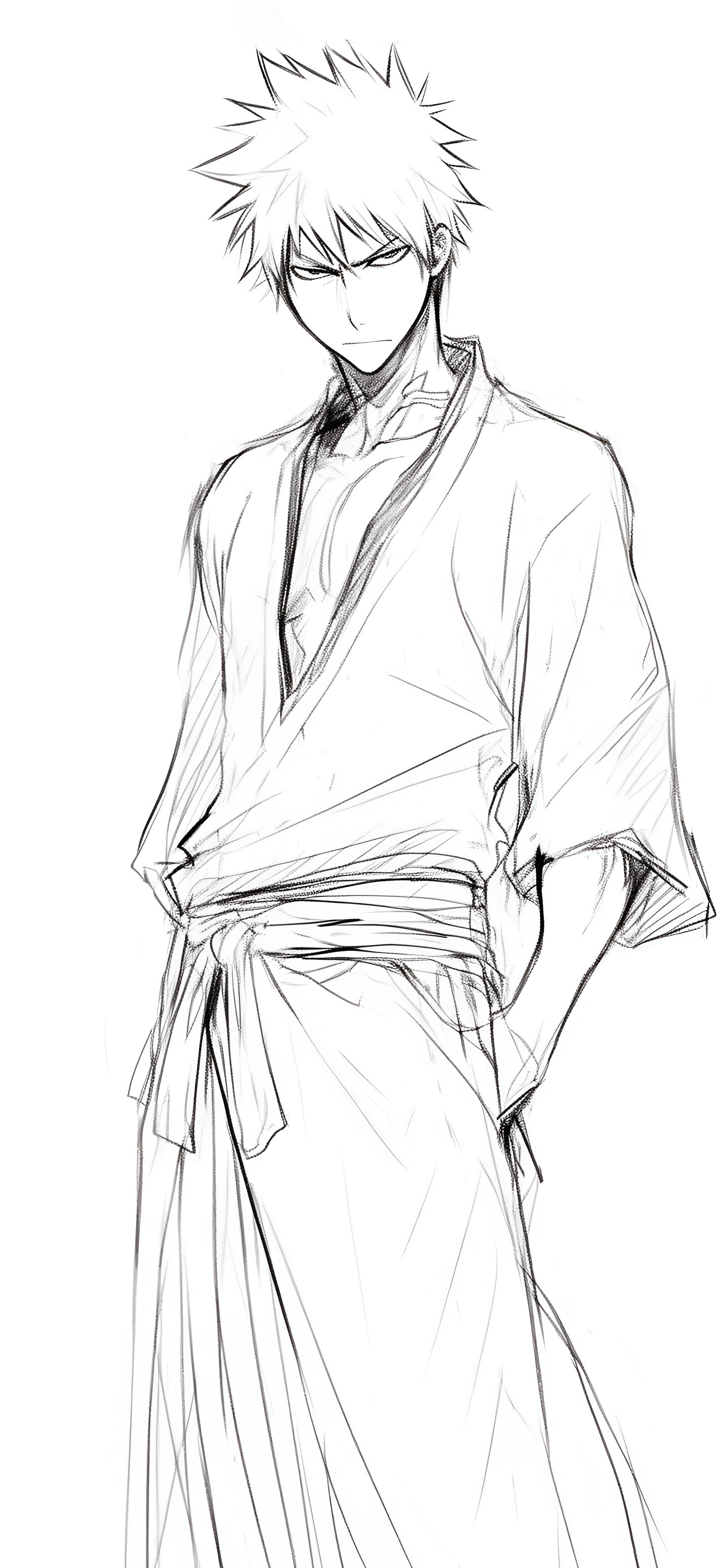 Ichigo Kurosaki Black & White Sketch