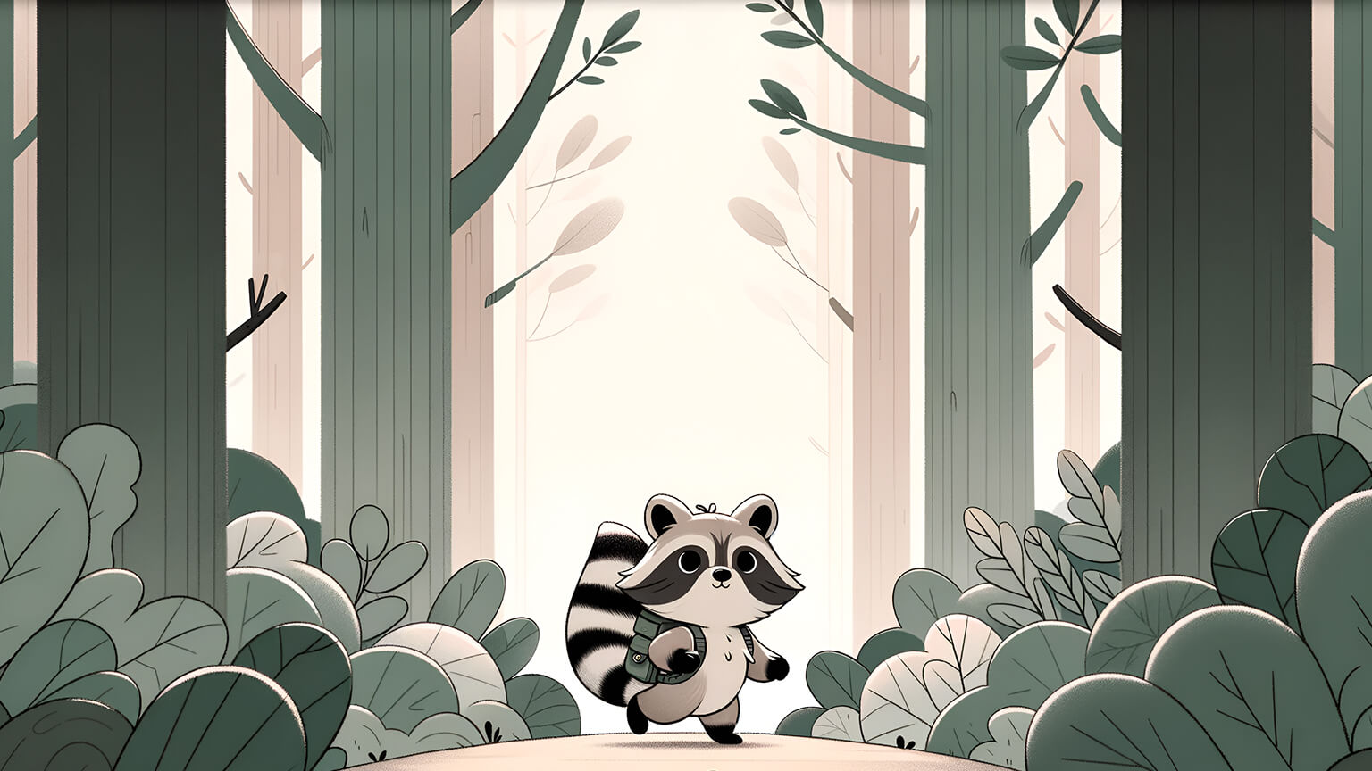 Free Cute Raccoon Adventurer in Forest